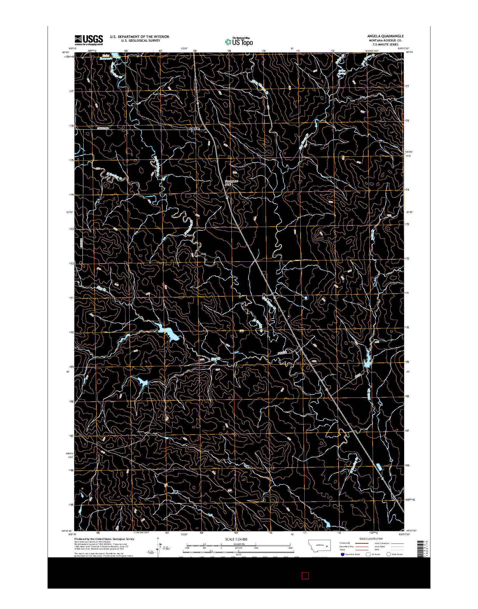 USGS US TOPO 7.5-MINUTE MAP FOR ANGELA, MT 2017