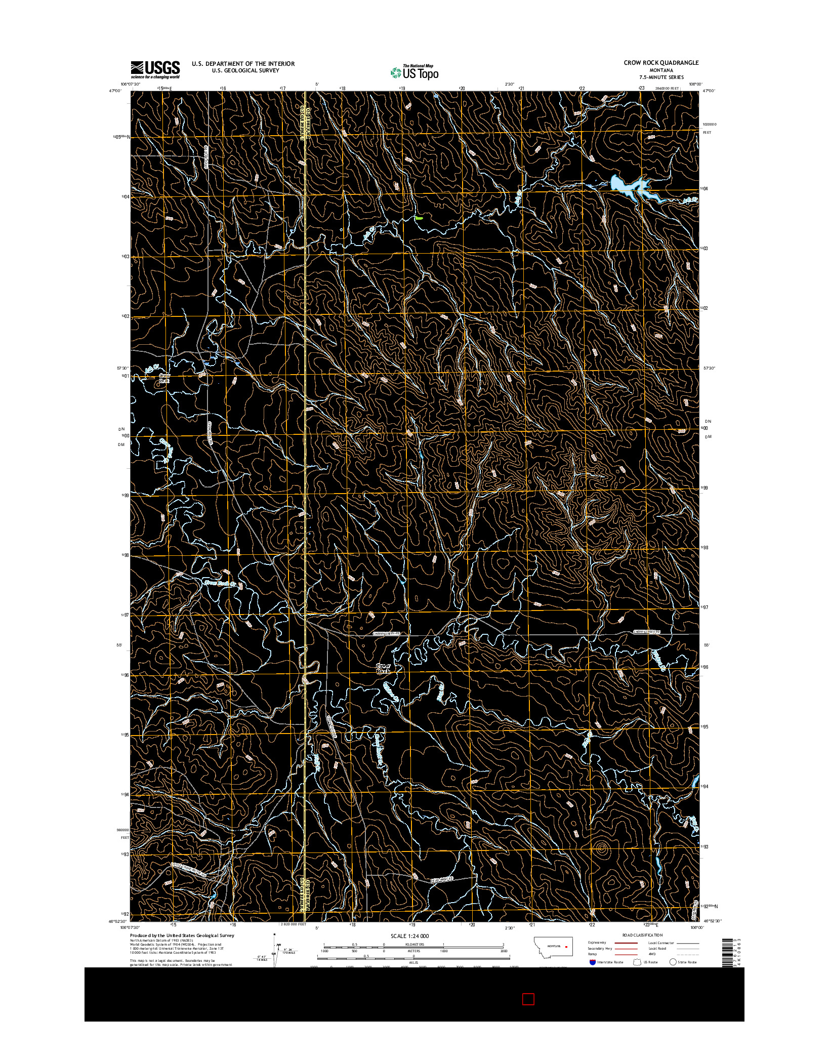 USGS US TOPO 7.5-MINUTE MAP FOR CROW ROCK, MT 2017