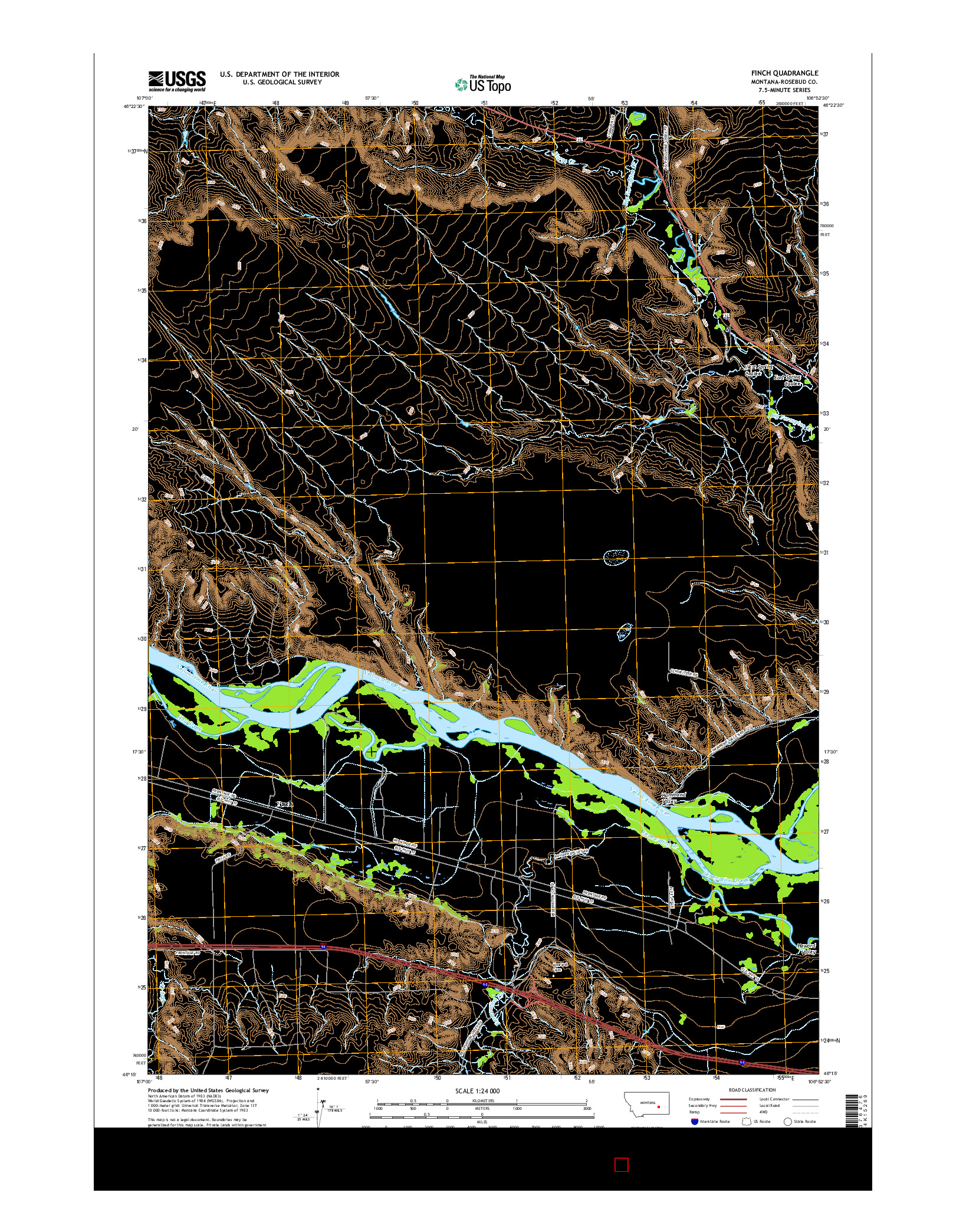 USGS US TOPO 7.5-MINUTE MAP FOR FINCH, MT 2017
