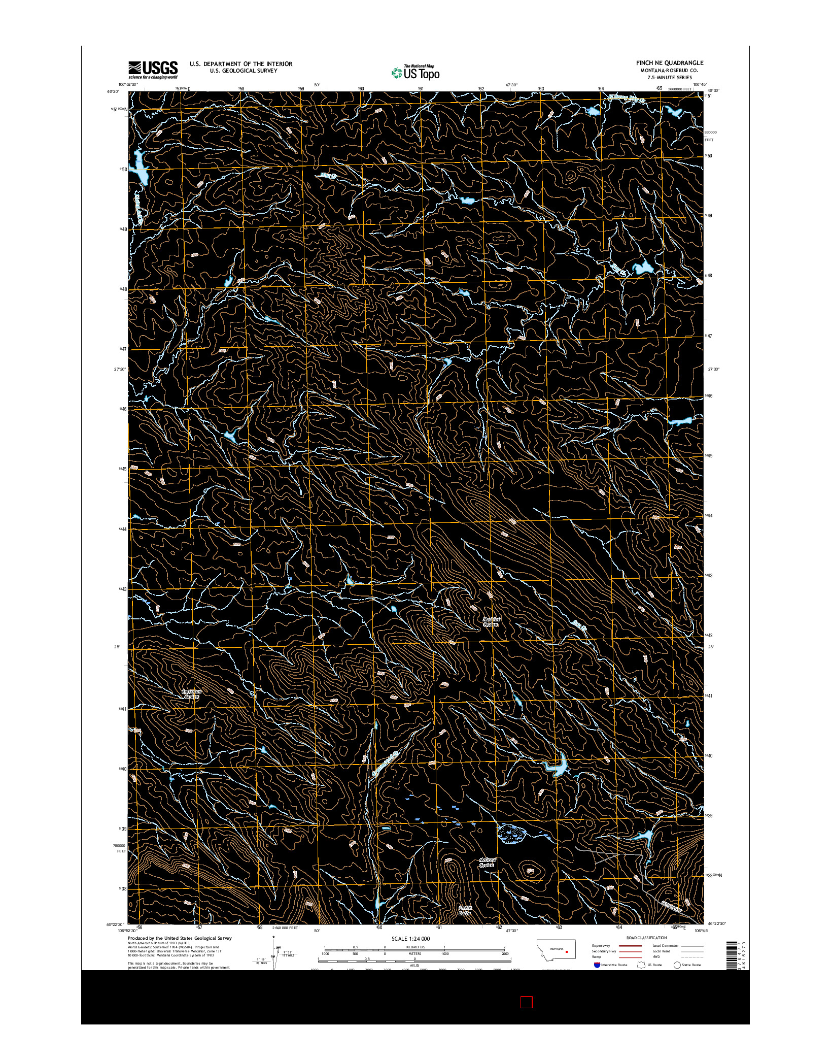 USGS US TOPO 7.5-MINUTE MAP FOR FINCH NE, MT 2017