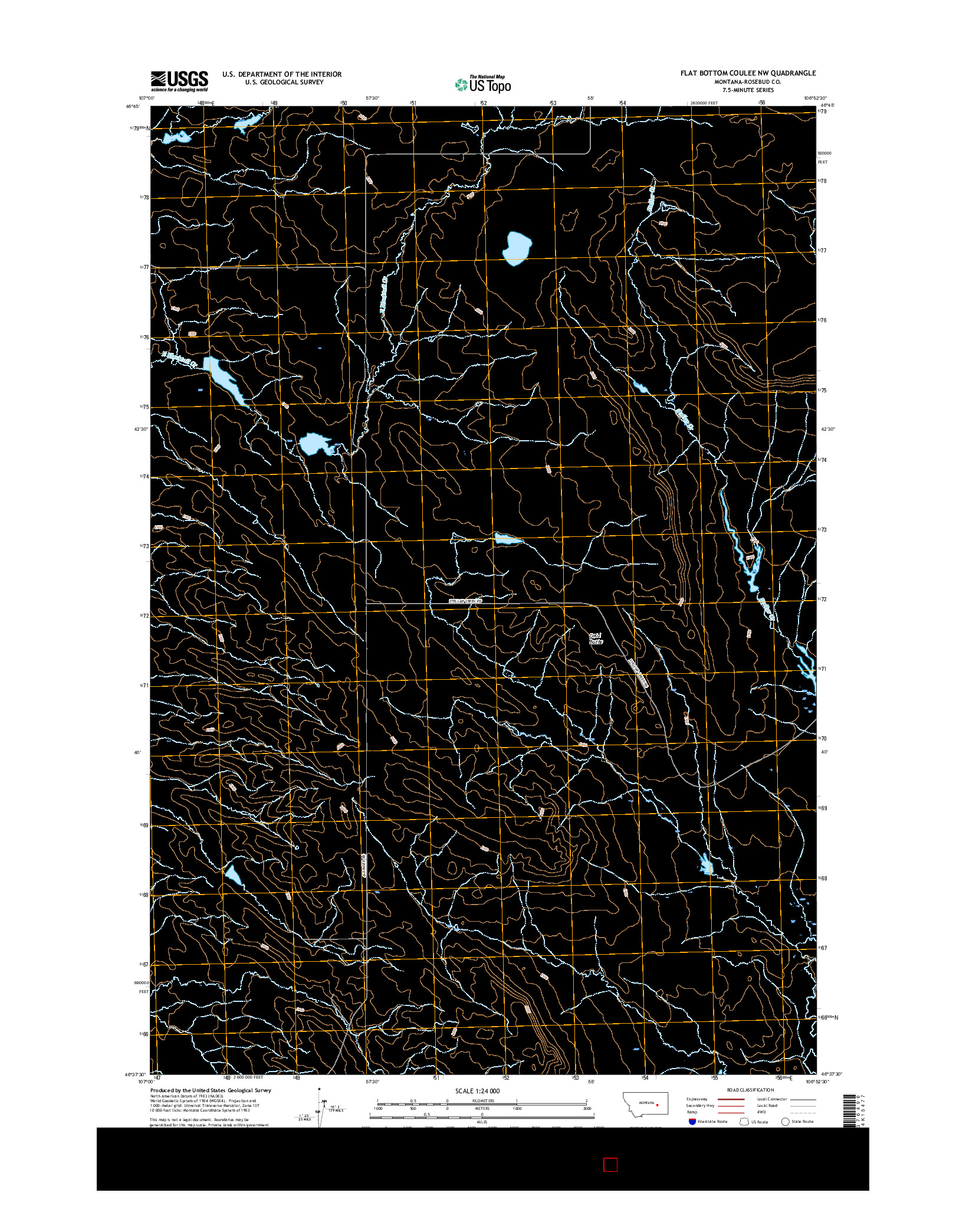 USGS US TOPO 7.5-MINUTE MAP FOR FLAT BOTTOM COULEE NW, MT 2017