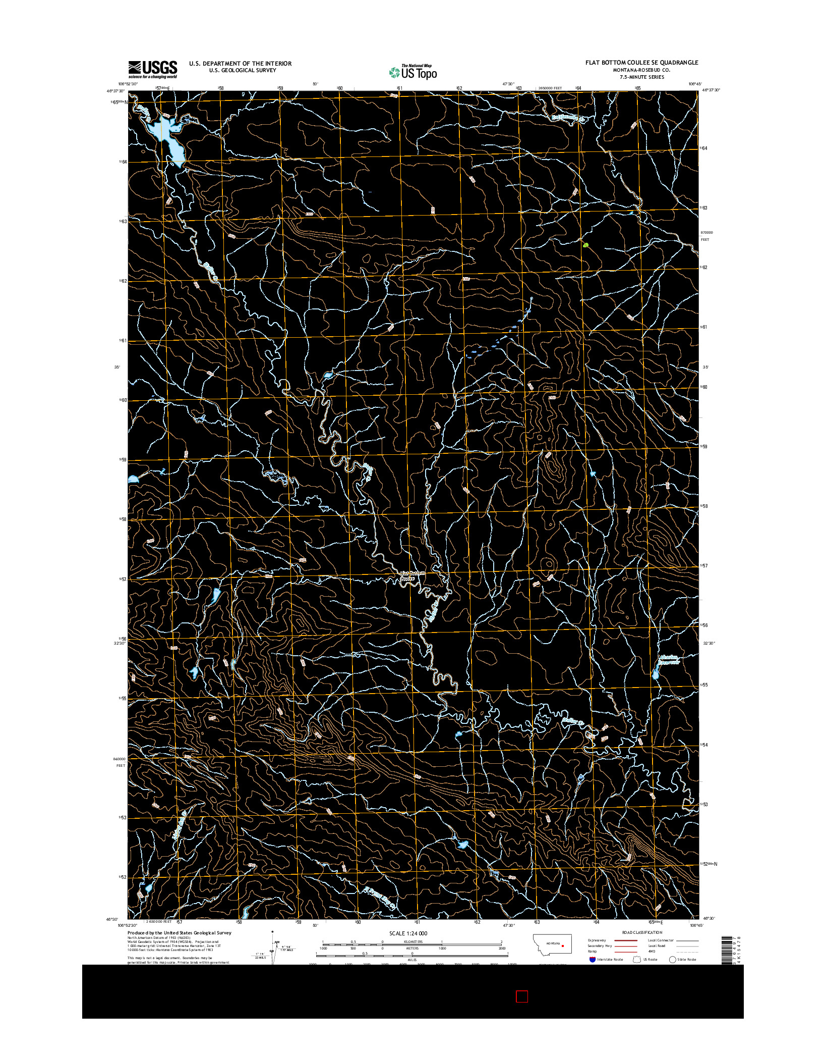 USGS US TOPO 7.5-MINUTE MAP FOR FLAT BOTTOM COULEE SE, MT 2017