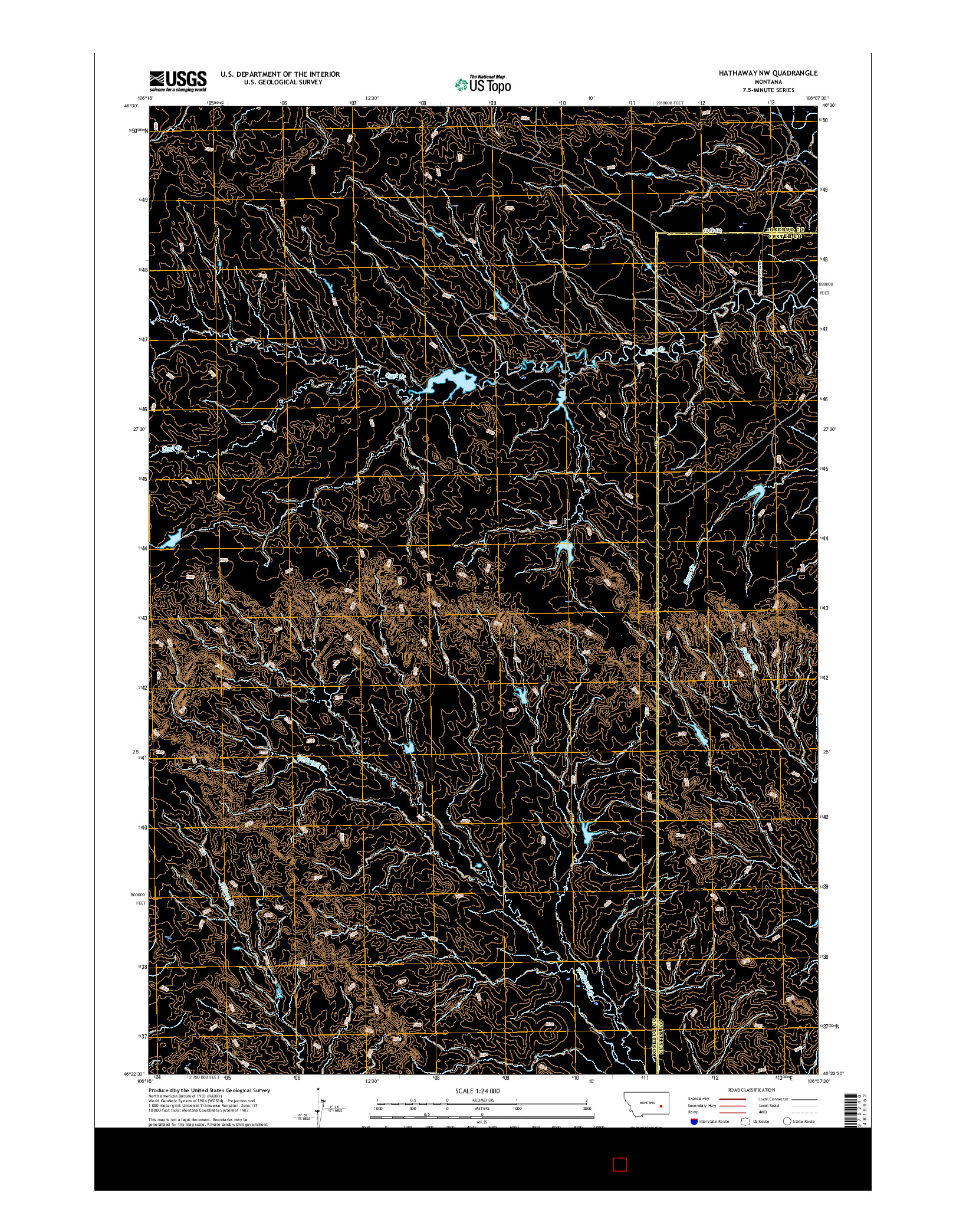 USGS US TOPO 7.5-MINUTE MAP FOR HATHAWAY NW, MT 2017