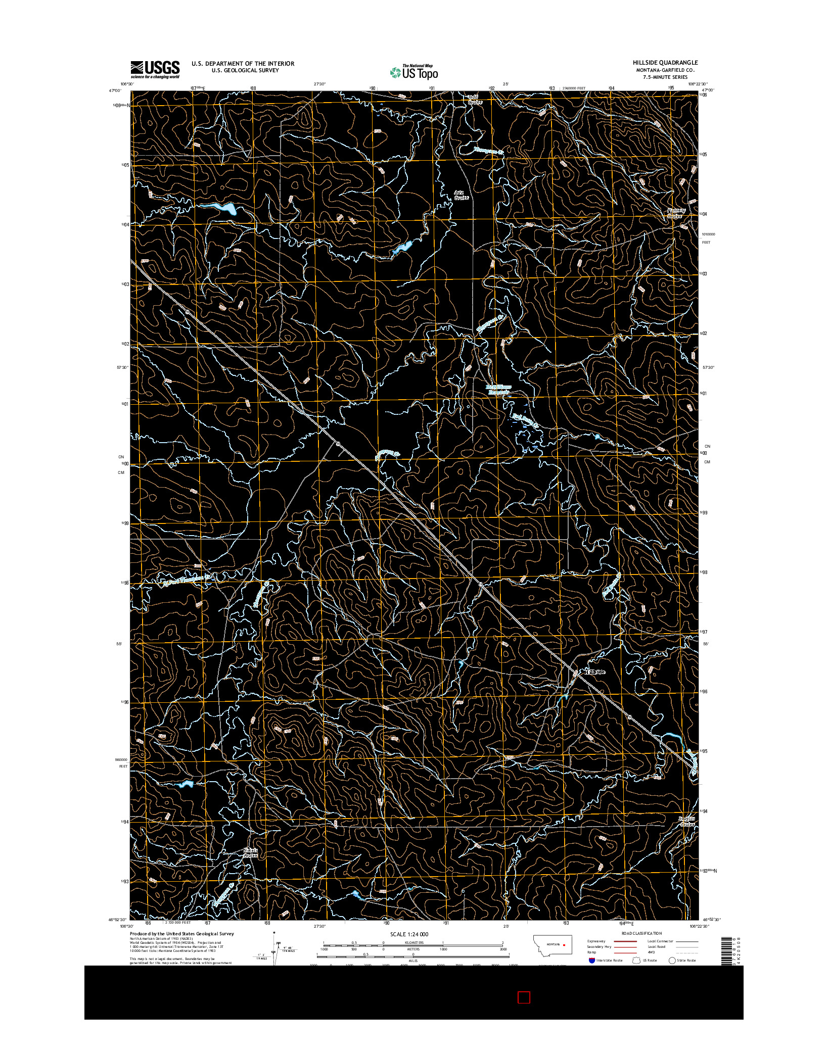 USGS US TOPO 7.5-MINUTE MAP FOR HILLSIDE, MT 2017