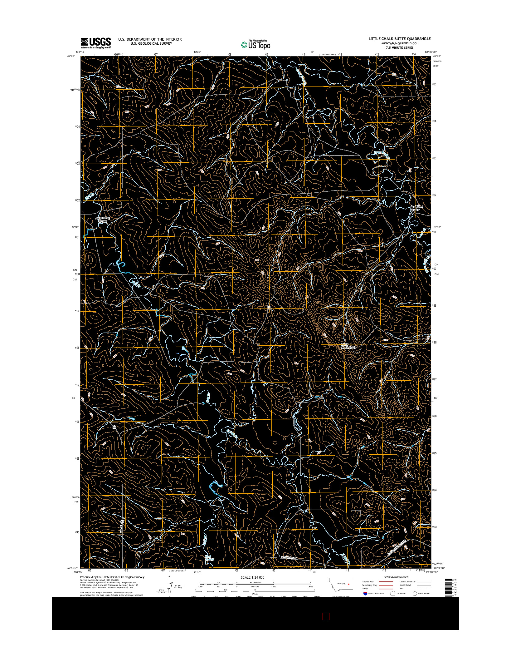 USGS US TOPO 7.5-MINUTE MAP FOR LITTLE CHALK BUTTE, MT 2017