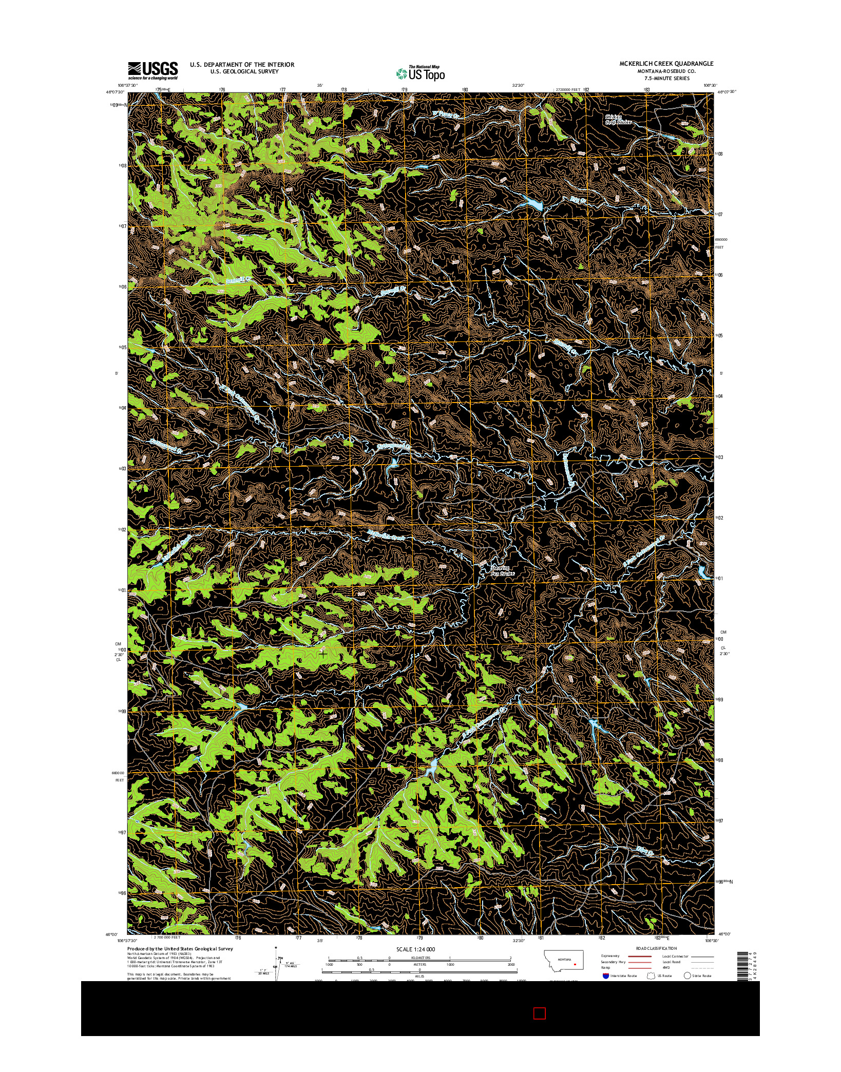 USGS US TOPO 7.5-MINUTE MAP FOR MCKERLICH CREEK, MT 2017