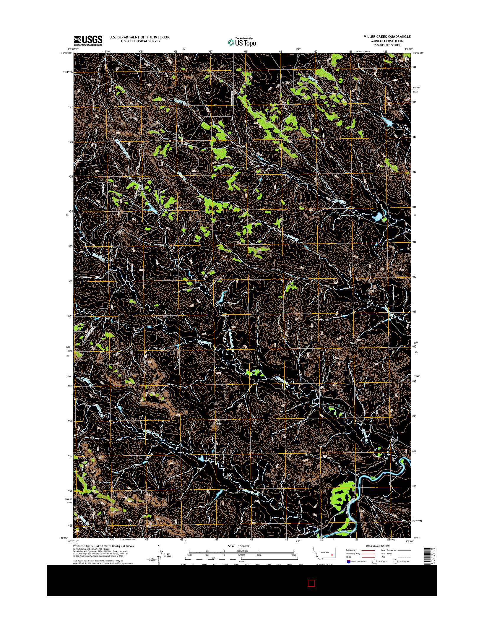 USGS US TOPO 7.5-MINUTE MAP FOR MILLER CREEK, MT 2017