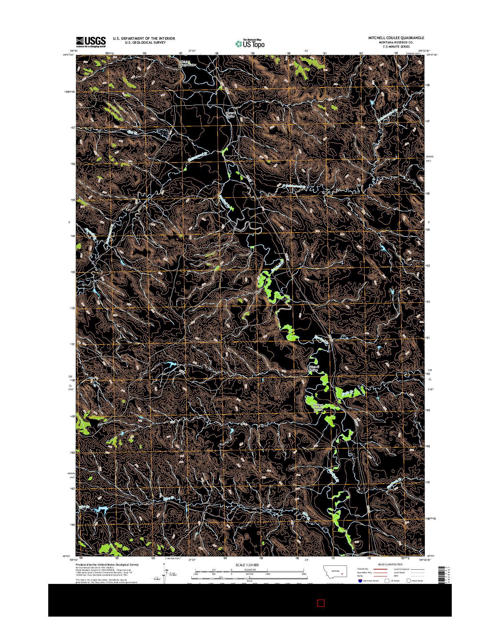 USGS US TOPO 7.5-MINUTE MAP FOR MITCHELL COULEE, MT 2017