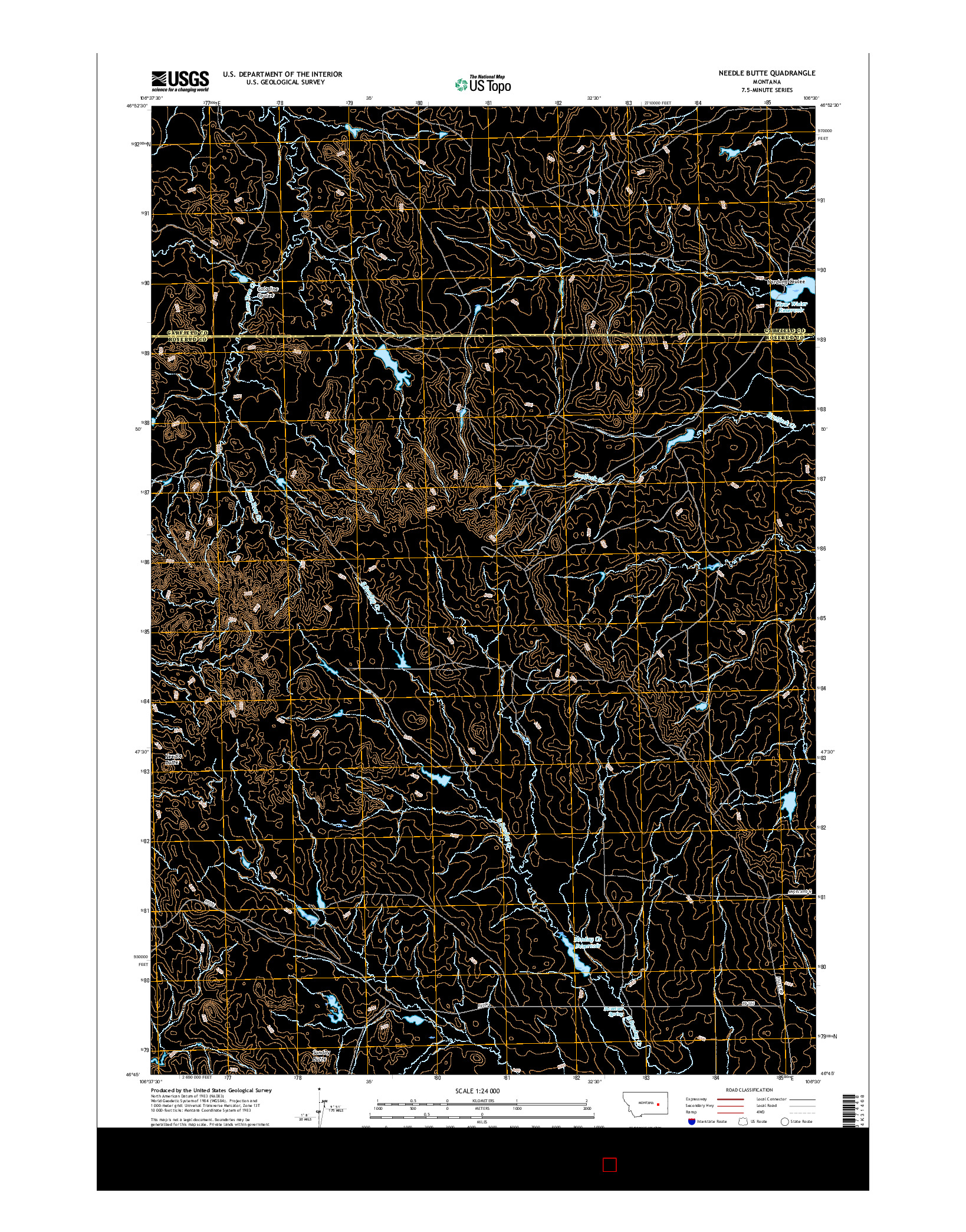 USGS US TOPO 7.5-MINUTE MAP FOR NEEDLE BUTTE, MT 2017