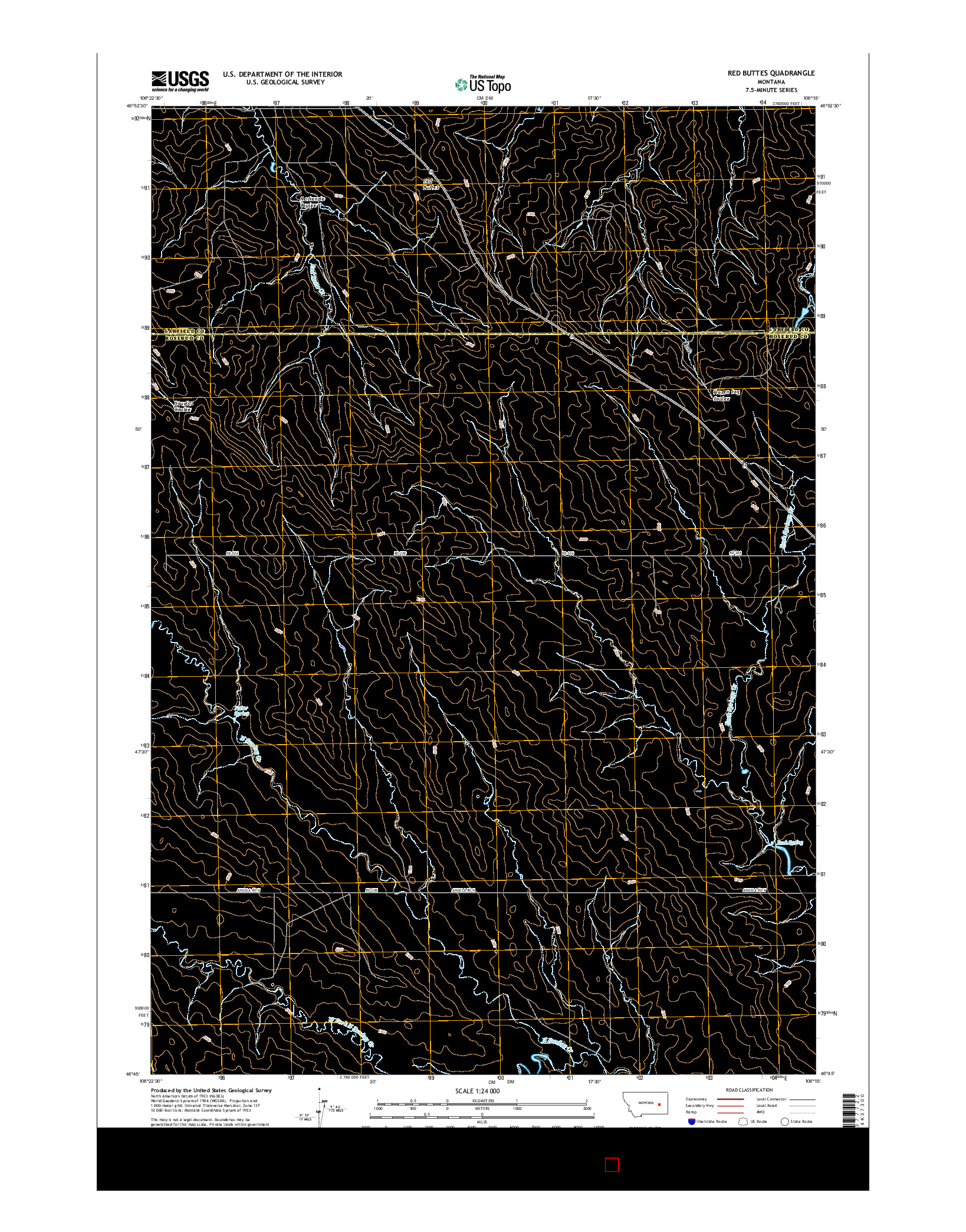 USGS US TOPO 7.5-MINUTE MAP FOR RED BUTTES, MT 2017