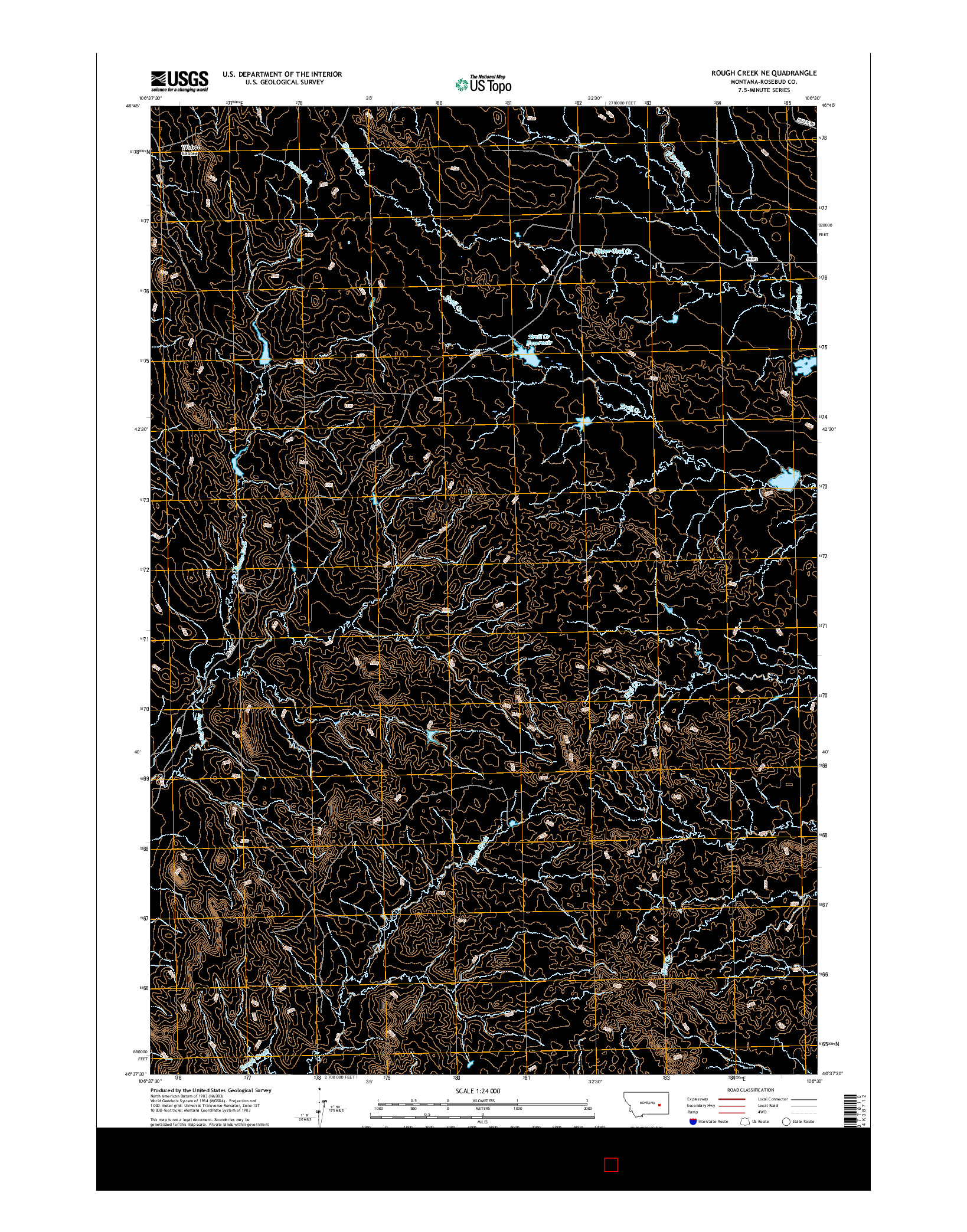 USGS US TOPO 7.5-MINUTE MAP FOR ROUGH CREEK NE, MT 2017