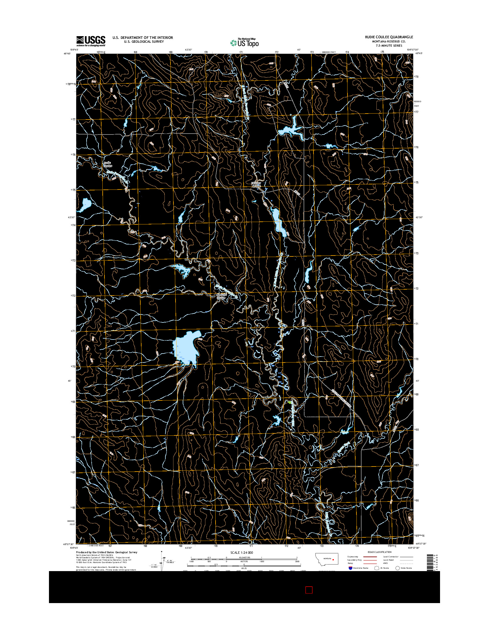 USGS US TOPO 7.5-MINUTE MAP FOR RUDIE COULEE, MT 2017