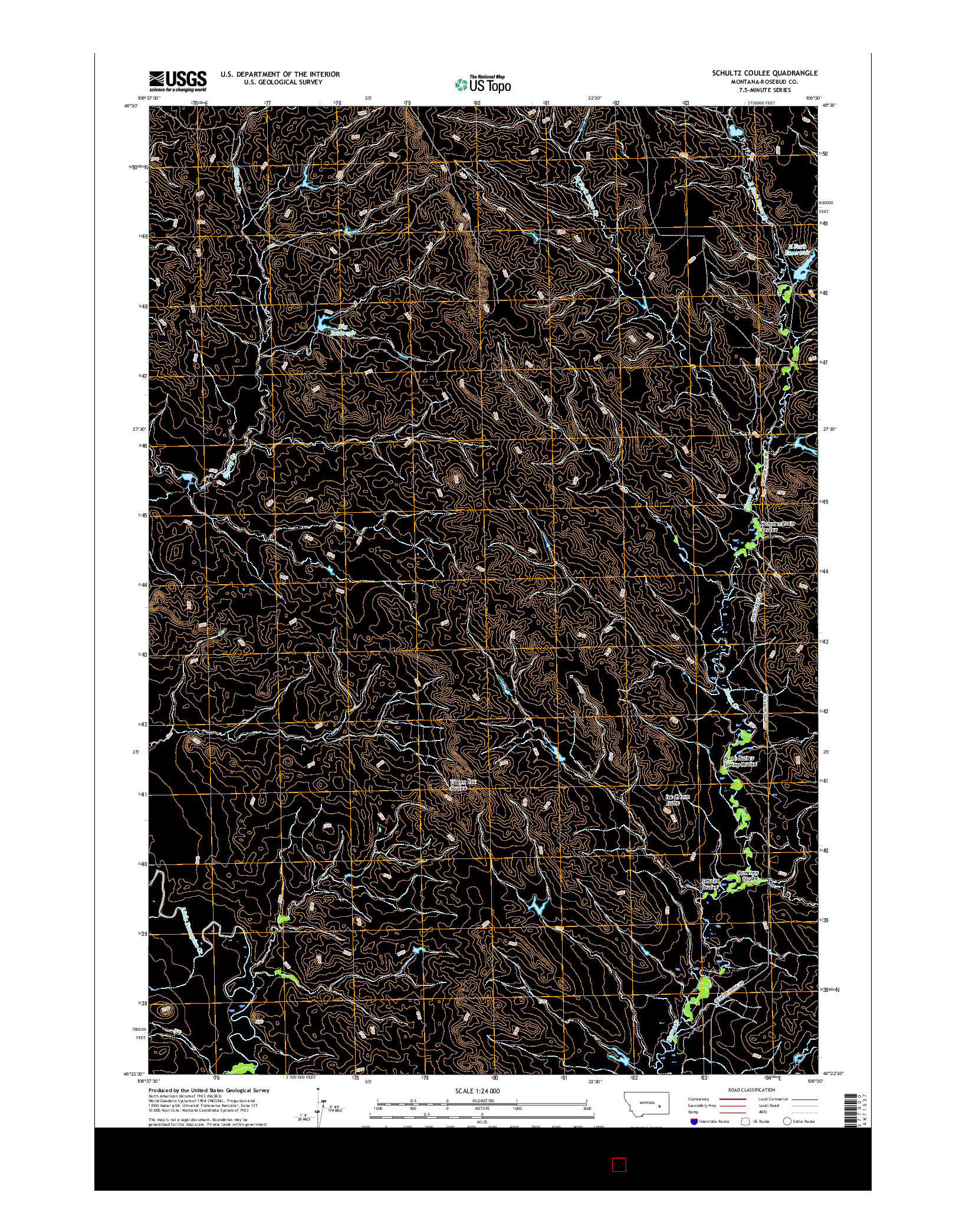 USGS US TOPO 7.5-MINUTE MAP FOR SCHULTZ COULEE, MT 2017