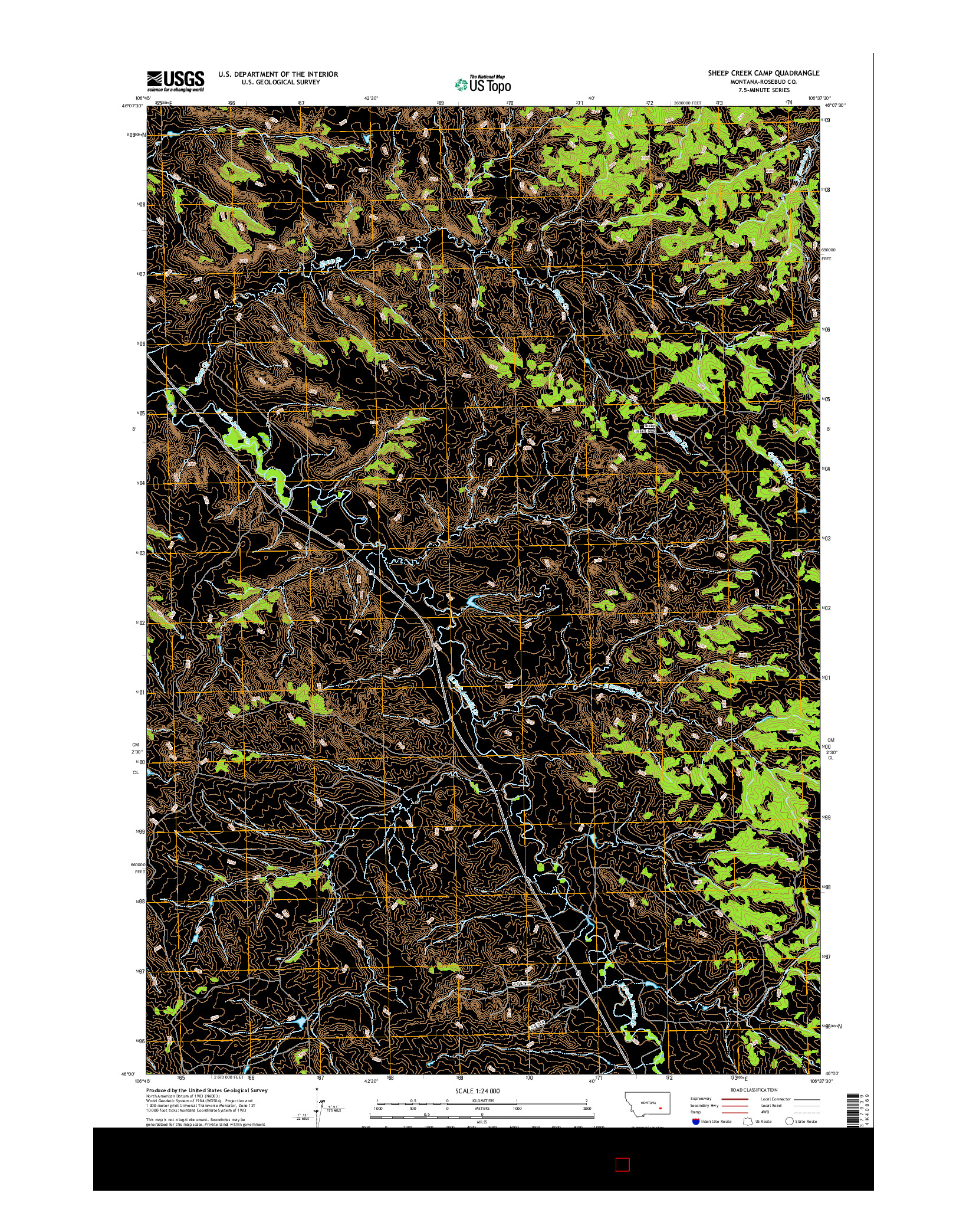 USGS US TOPO 7.5-MINUTE MAP FOR SHEEP CREEK CAMP, MT 2017