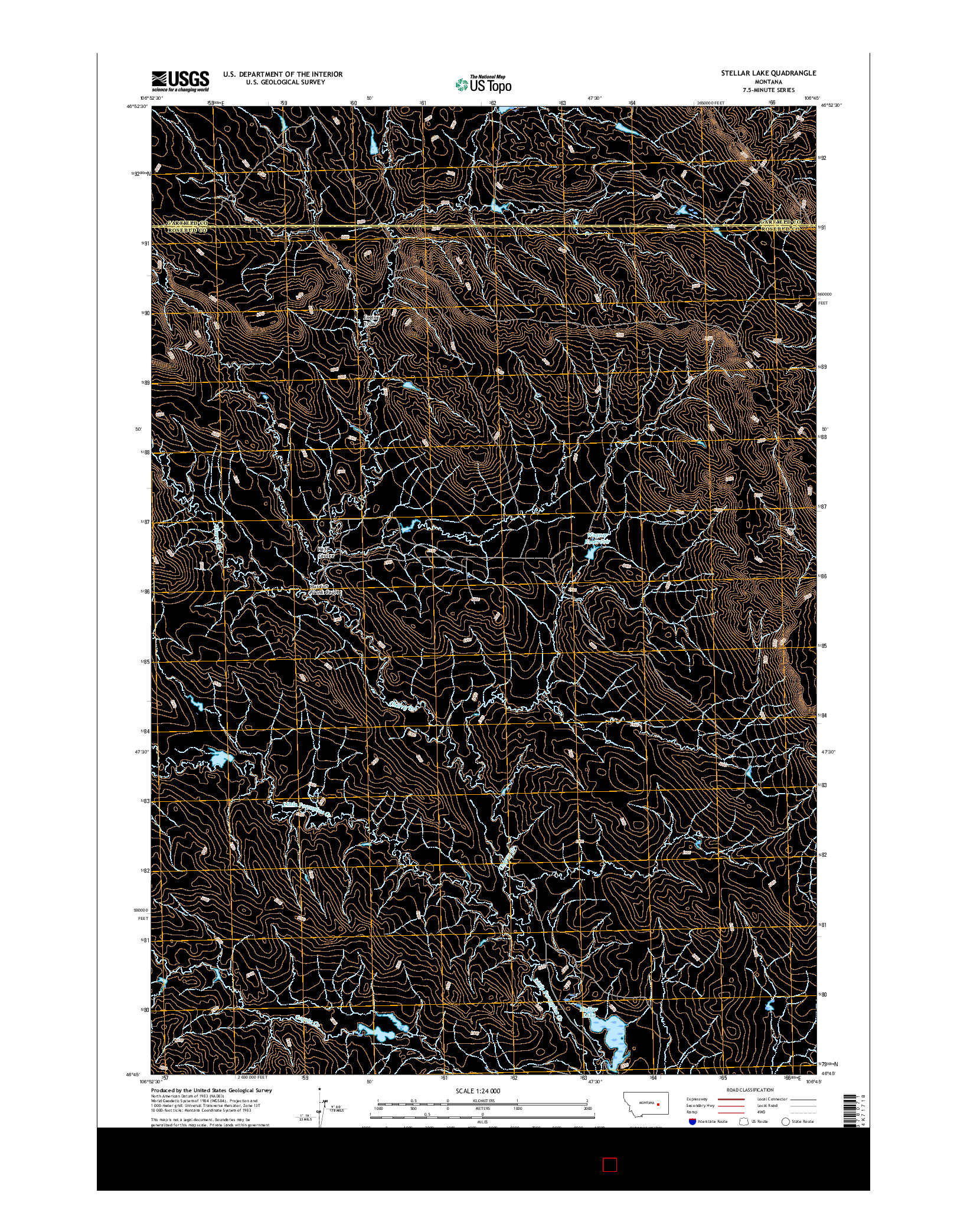 USGS US TOPO 7.5-MINUTE MAP FOR STELLAR LAKE, MT 2017