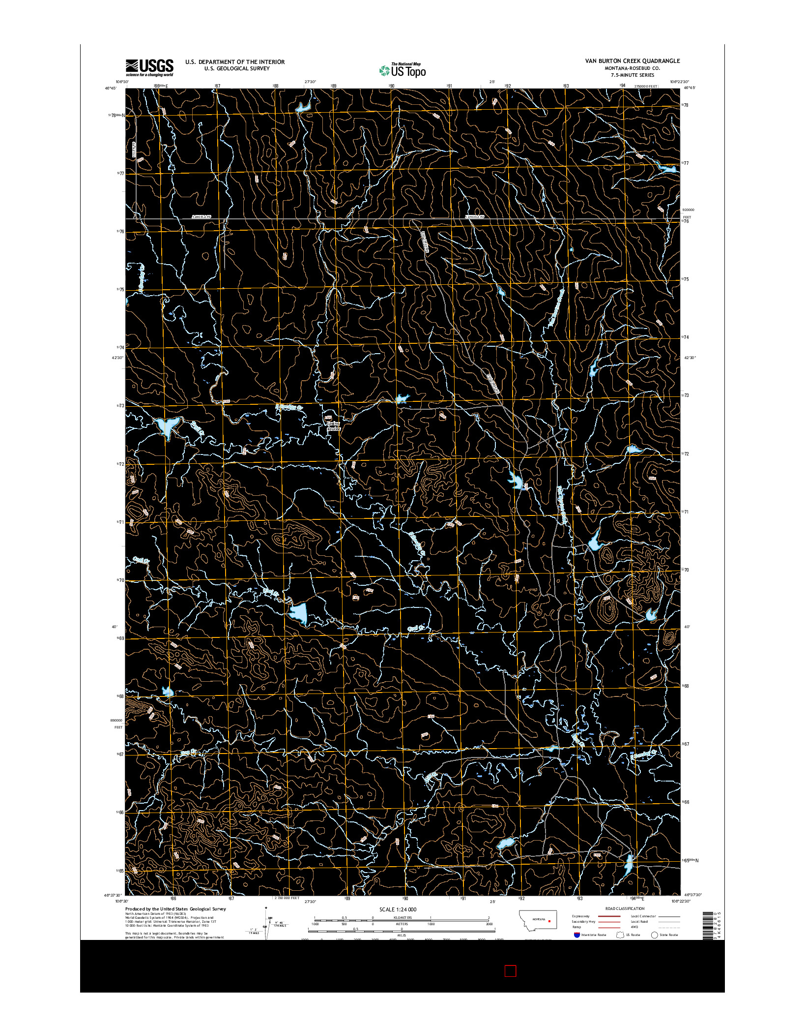 USGS US TOPO 7.5-MINUTE MAP FOR VAN BURTON CREEK, MT 2017