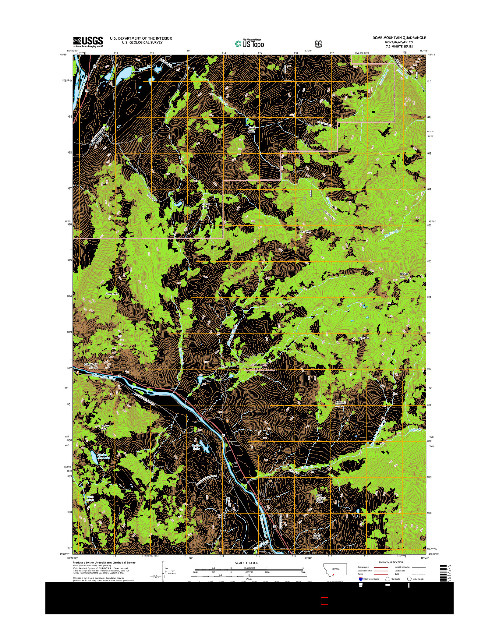 USGS US TOPO 7.5-MINUTE MAP FOR DOME MOUNTAIN, MT 2017