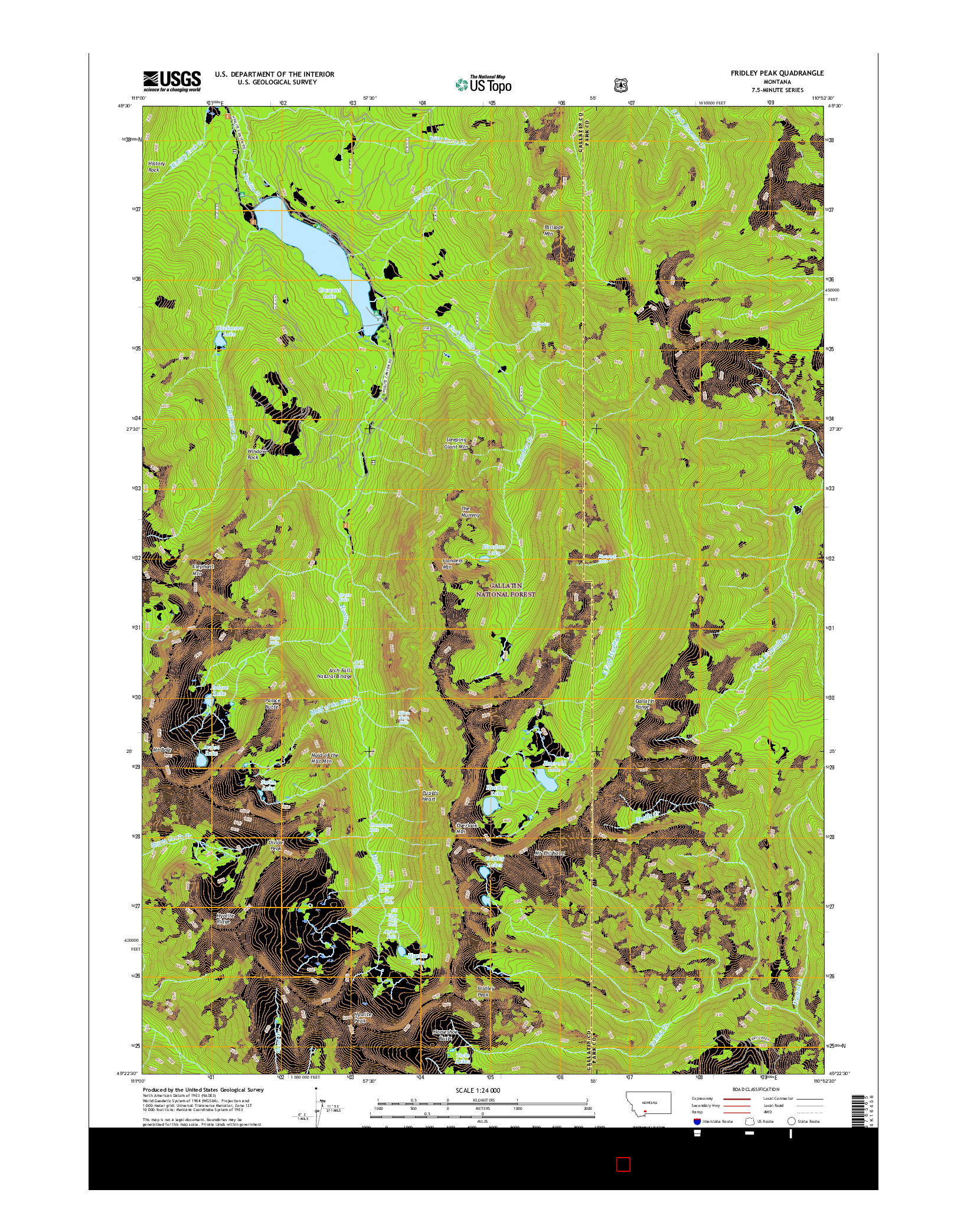 USGS US TOPO 7.5-MINUTE MAP FOR FRIDLEY PEAK, MT 2017