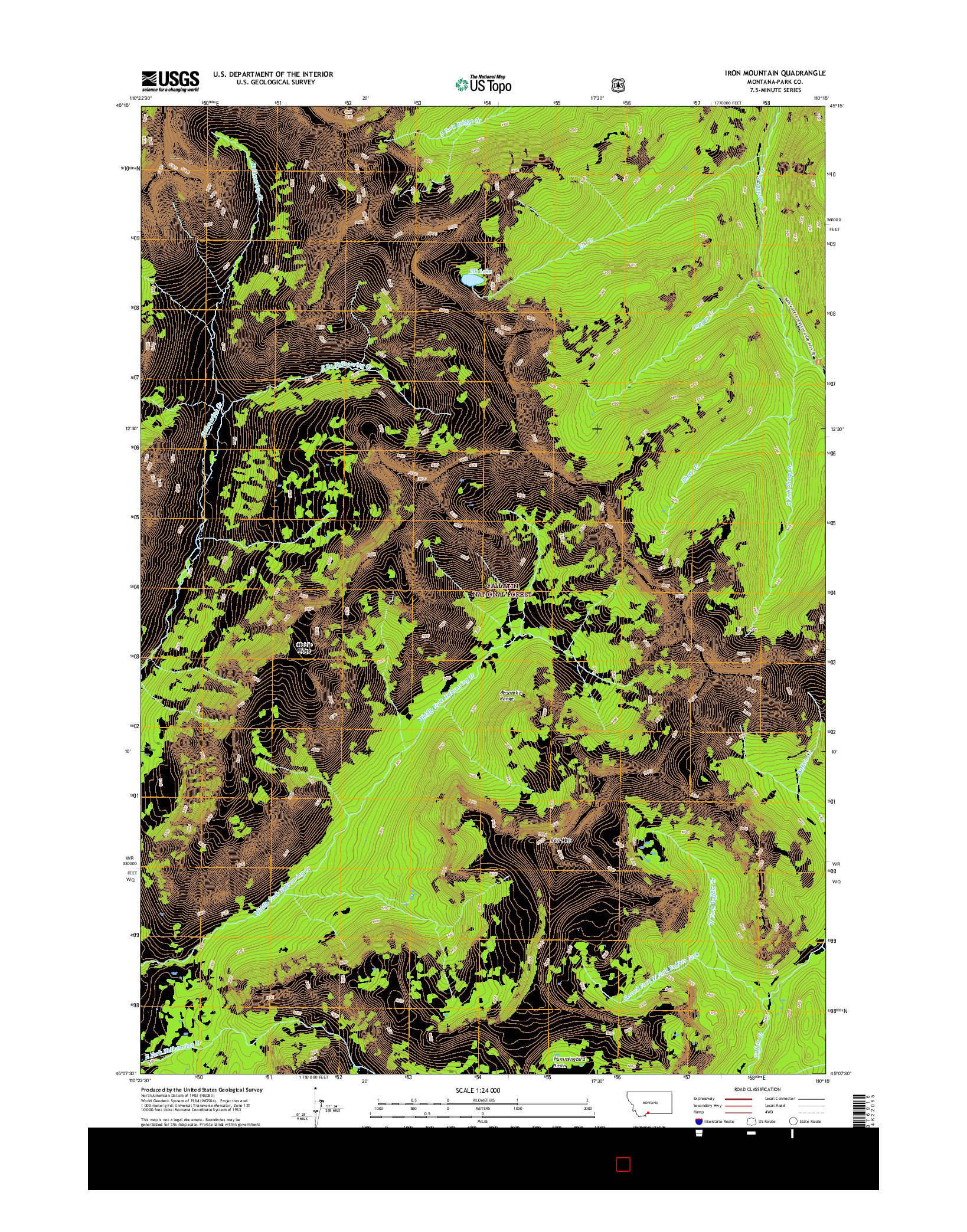 USGS US TOPO 7.5-MINUTE MAP FOR IRON MOUNTAIN, MT 2017