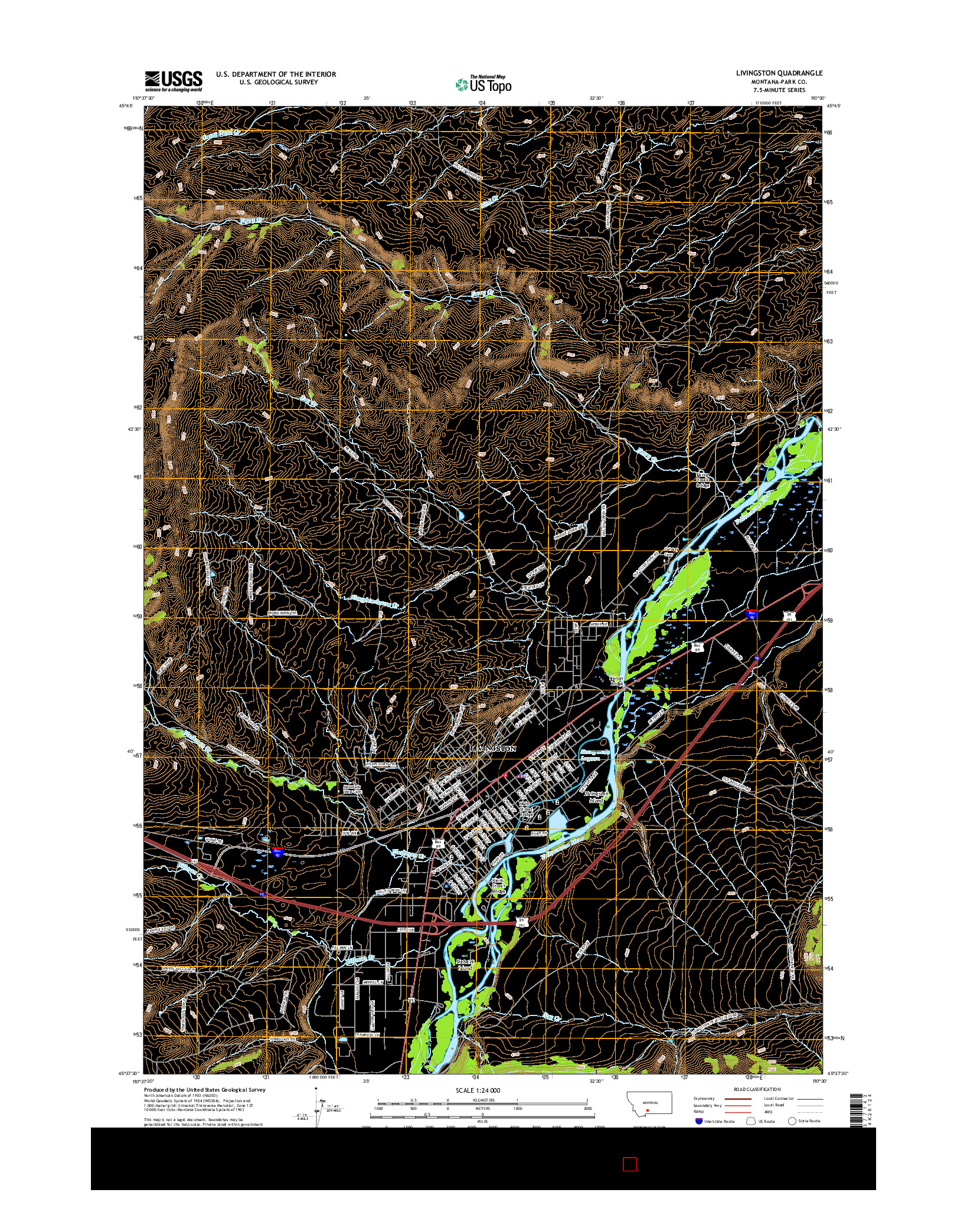 USGS US TOPO 7.5-MINUTE MAP FOR LIVINGSTON, MT 2017