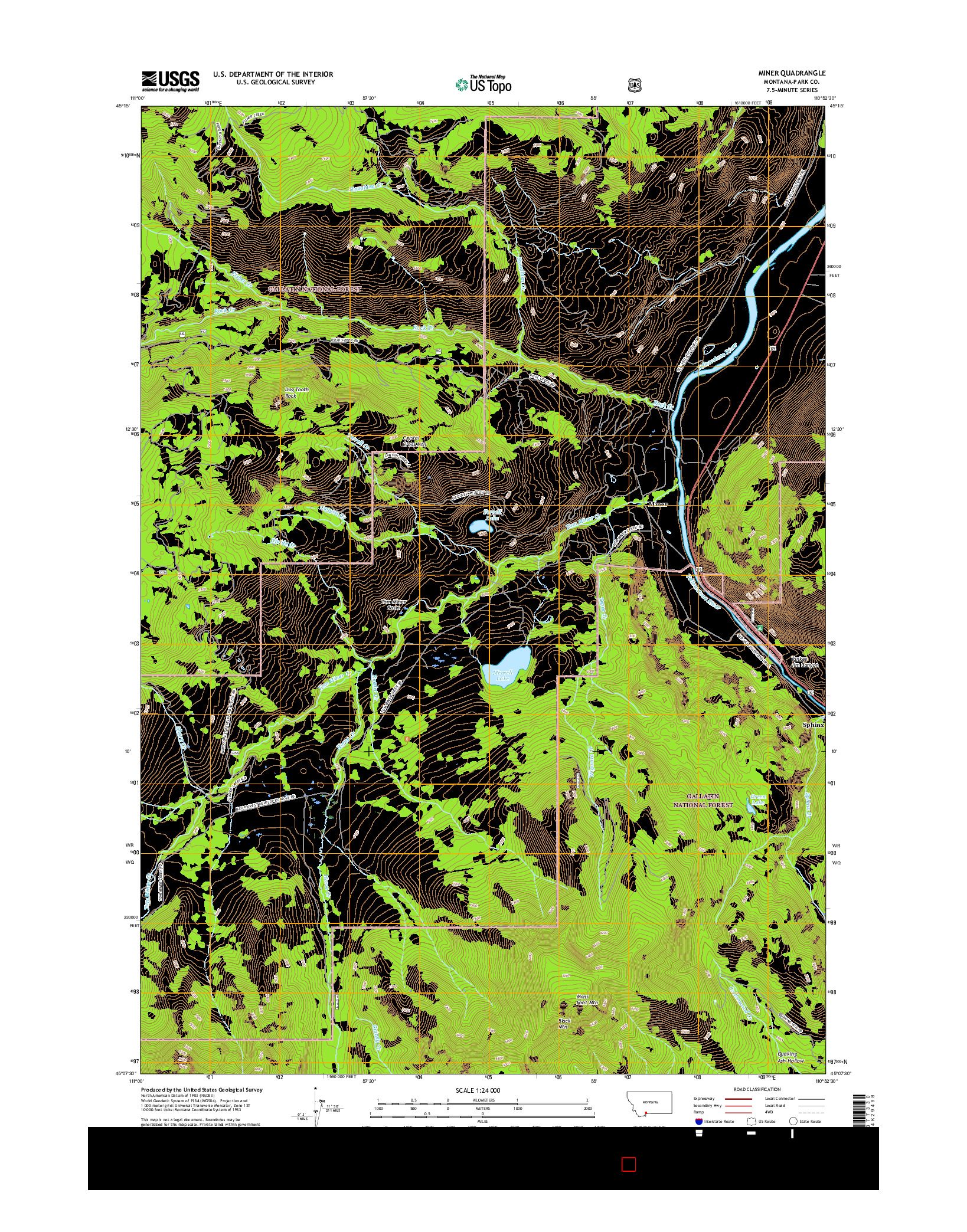 USGS US TOPO 7.5-MINUTE MAP FOR MINER, MT 2017