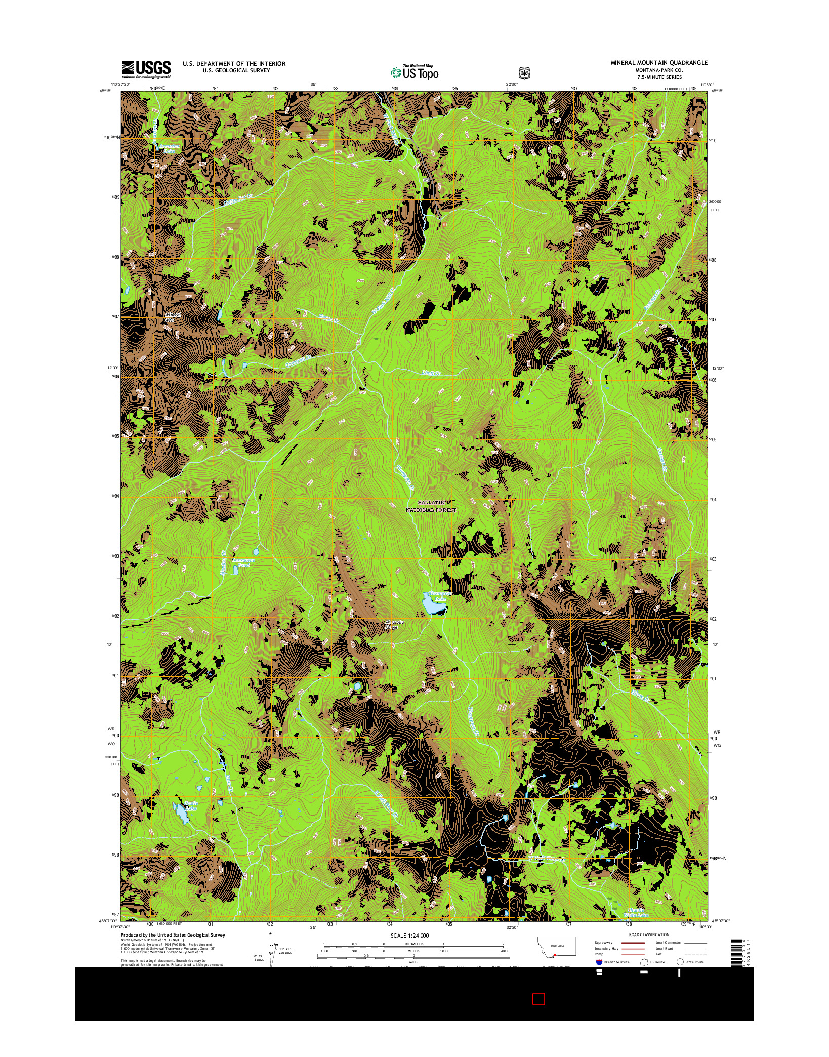 USGS US TOPO 7.5-MINUTE MAP FOR MINERAL MOUNTAIN, MT 2017