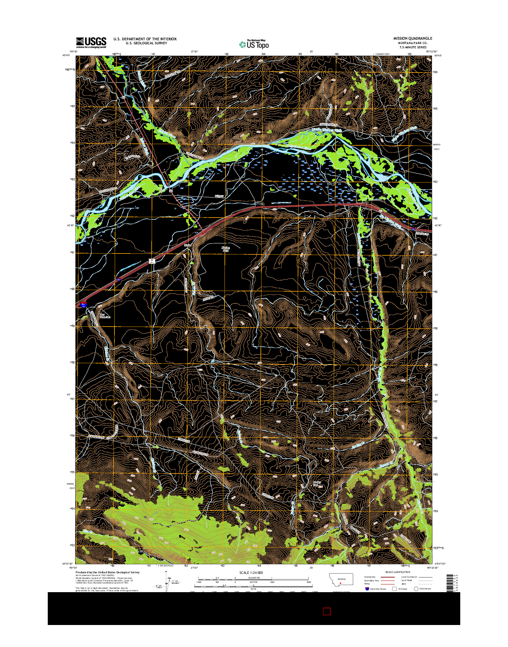 USGS US TOPO 7.5-MINUTE MAP FOR MISSION, MT 2017