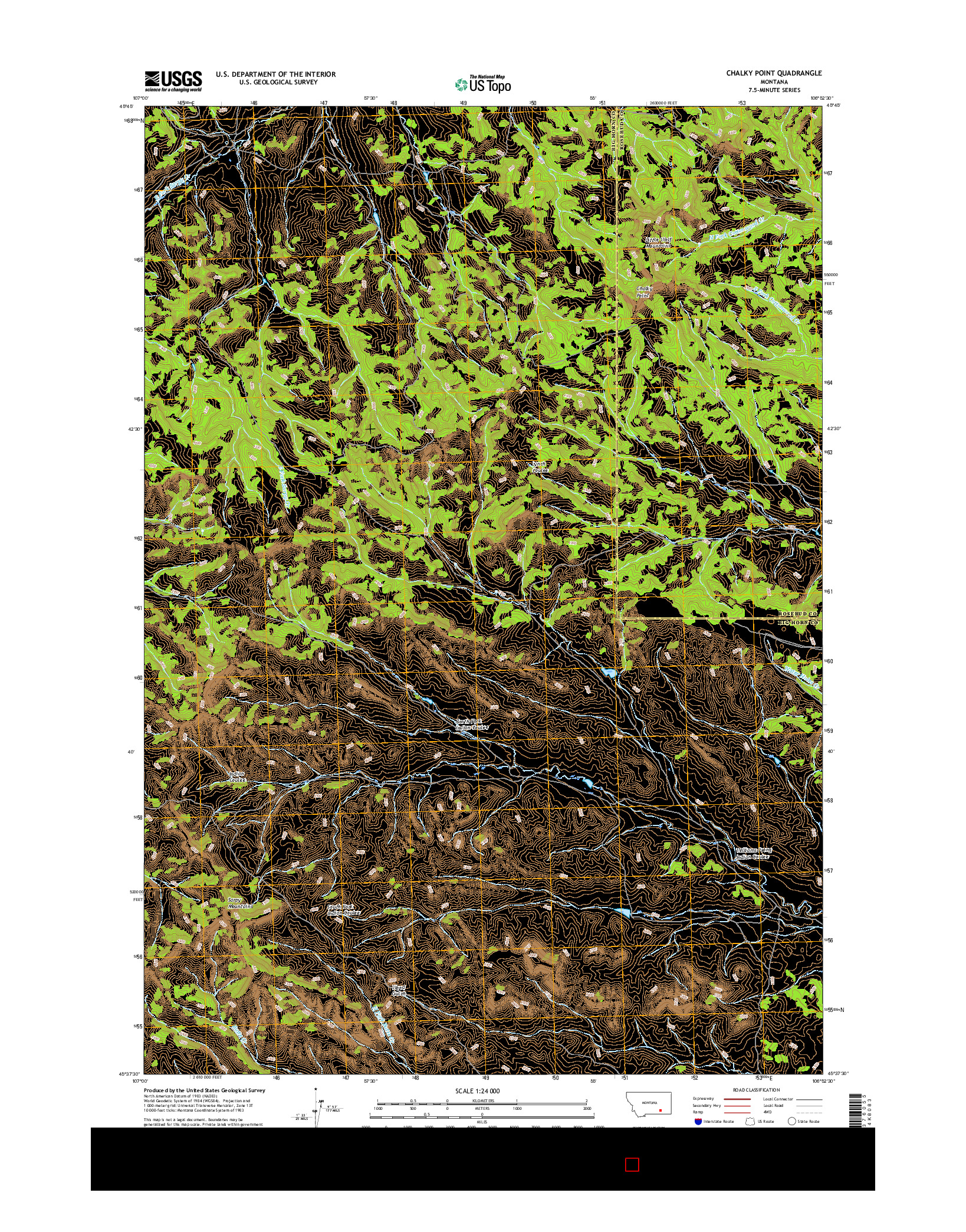 USGS US TOPO 7.5-MINUTE MAP FOR CHALKY POINT, MT 2017