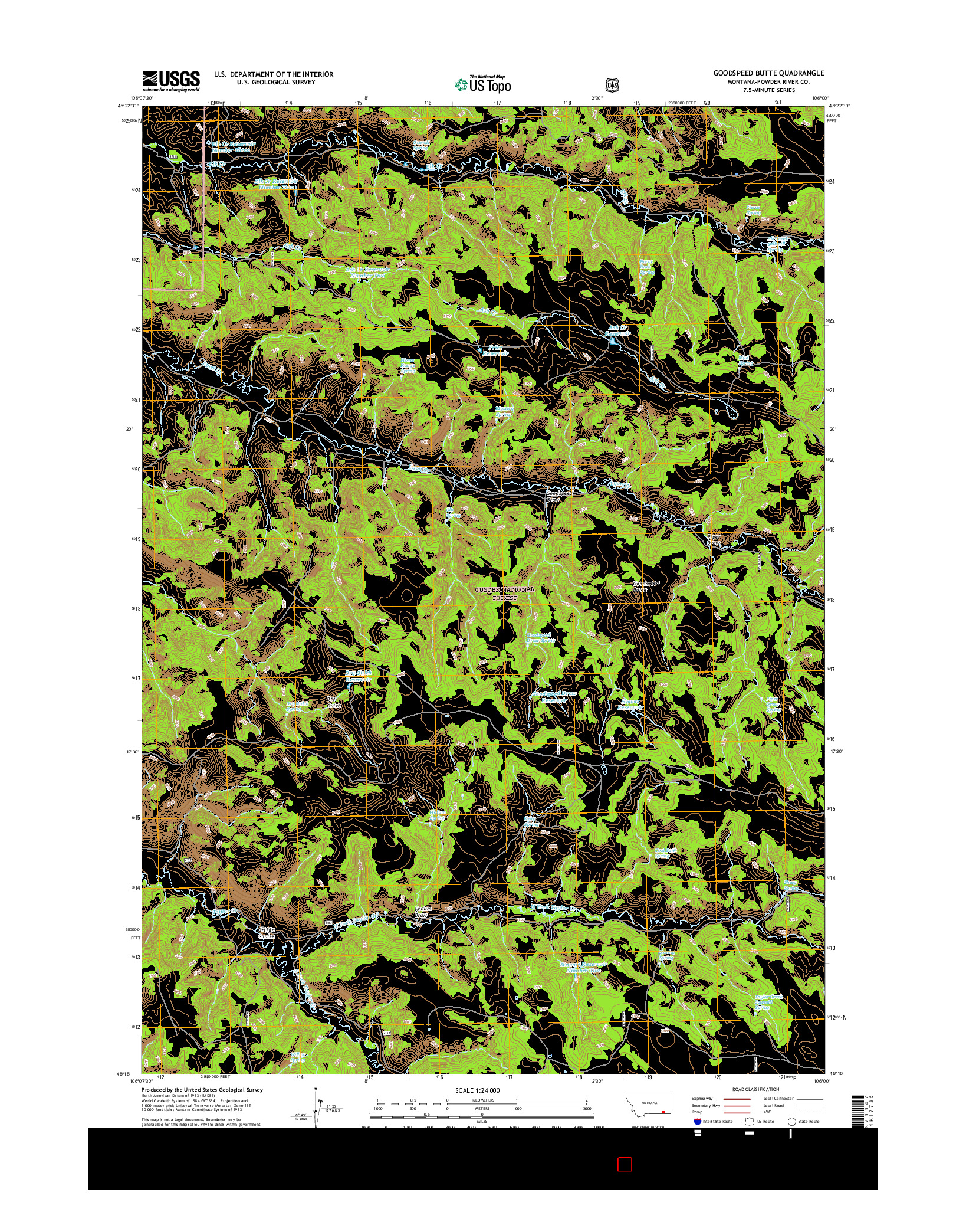 USGS US TOPO 7.5-MINUTE MAP FOR GOODSPEED BUTTE, MT 2017