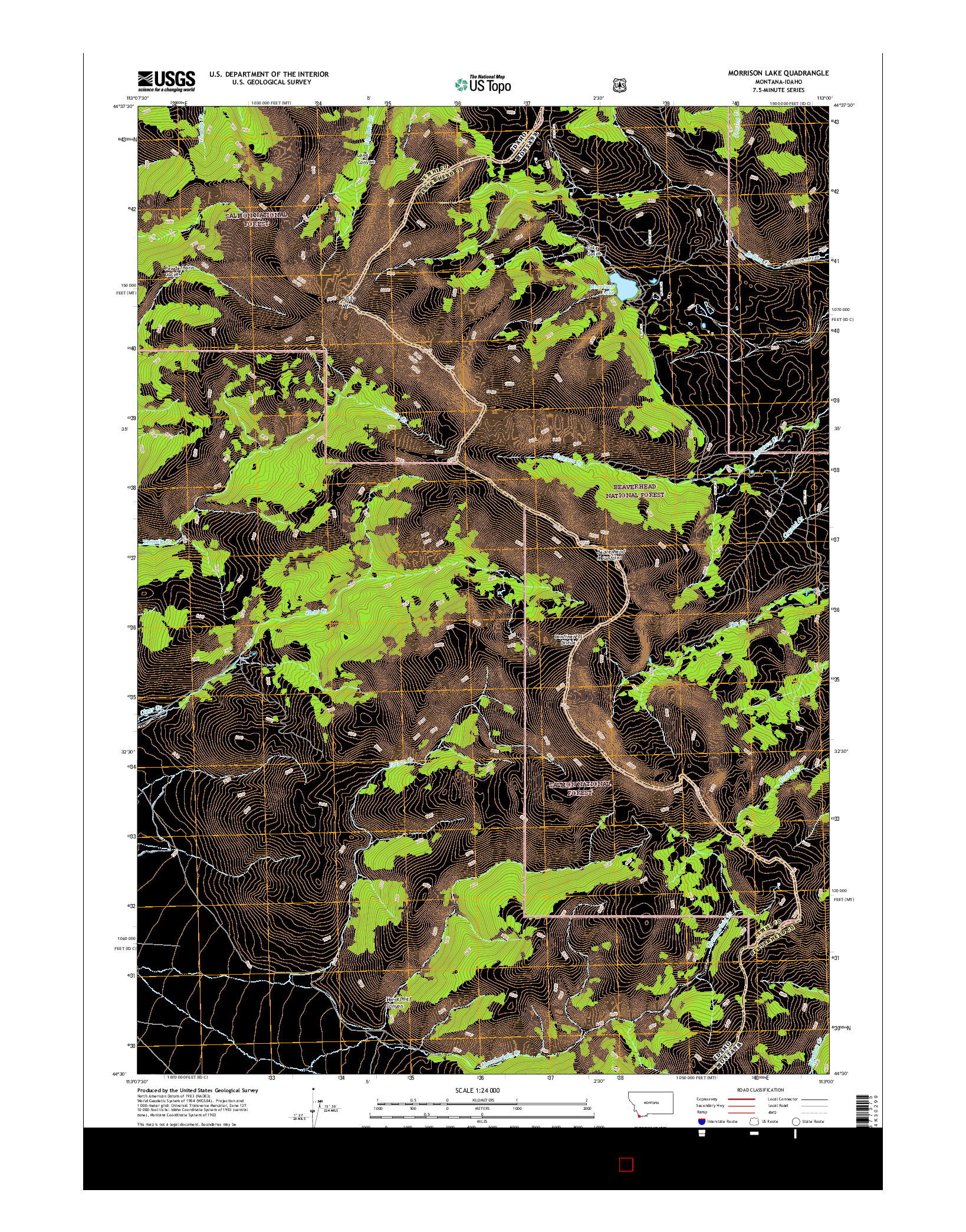 USGS US TOPO 7.5-MINUTE MAP FOR MORRISON LAKE, MT-ID 2017