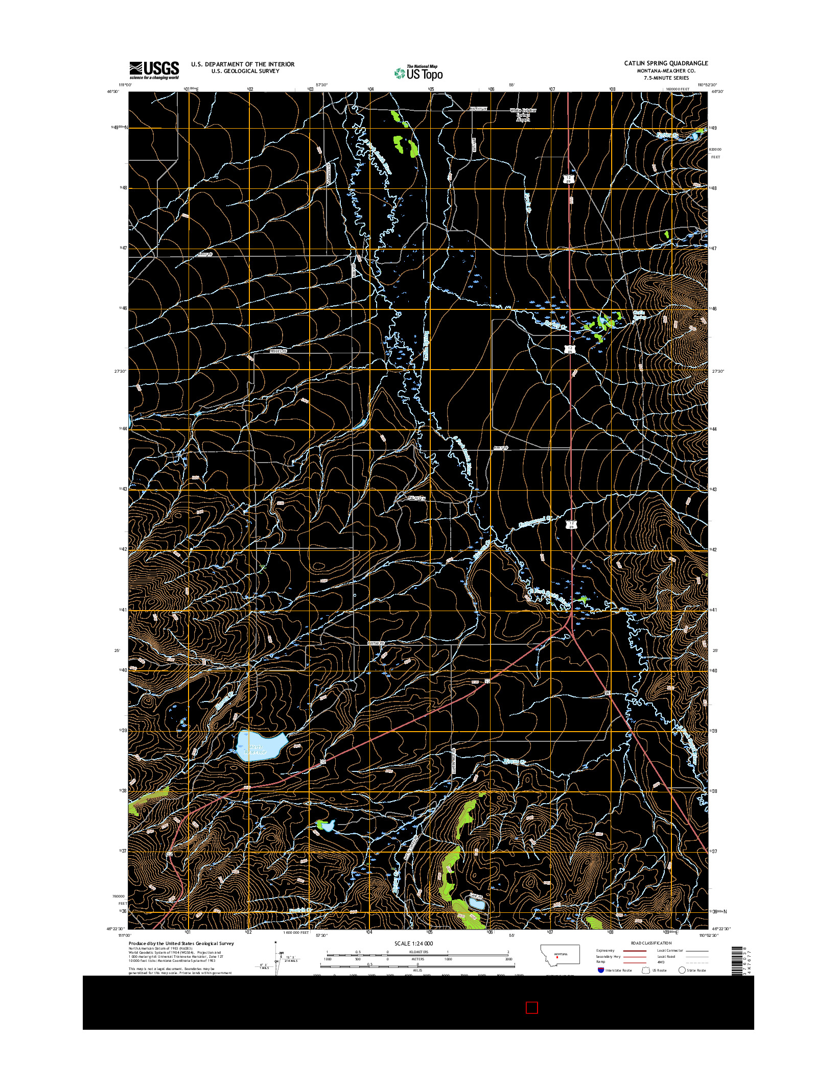 USGS US TOPO 7.5-MINUTE MAP FOR CATLIN SPRING, MT 2017