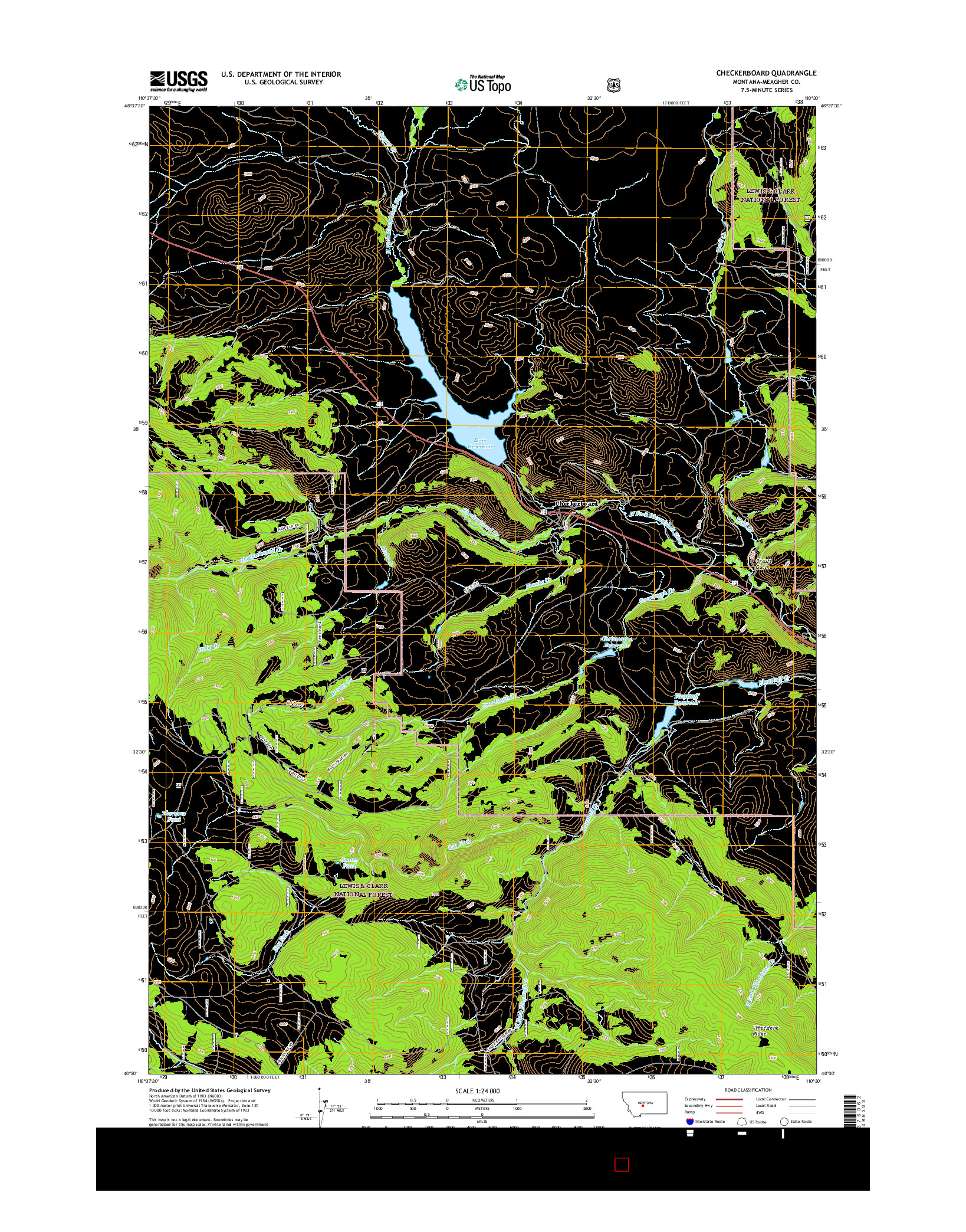 USGS US TOPO 7.5-MINUTE MAP FOR CHECKERBOARD, MT 2017