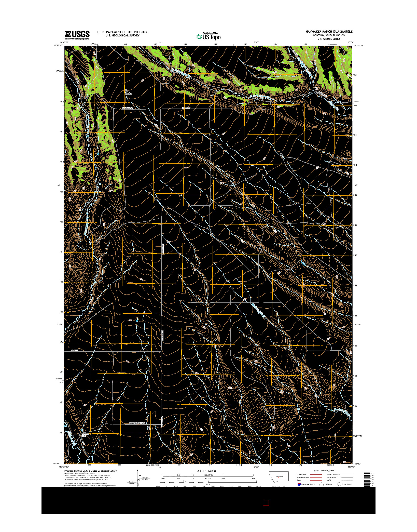 USGS US TOPO 7.5-MINUTE MAP FOR HAYMAKER RANCH, MT 2017