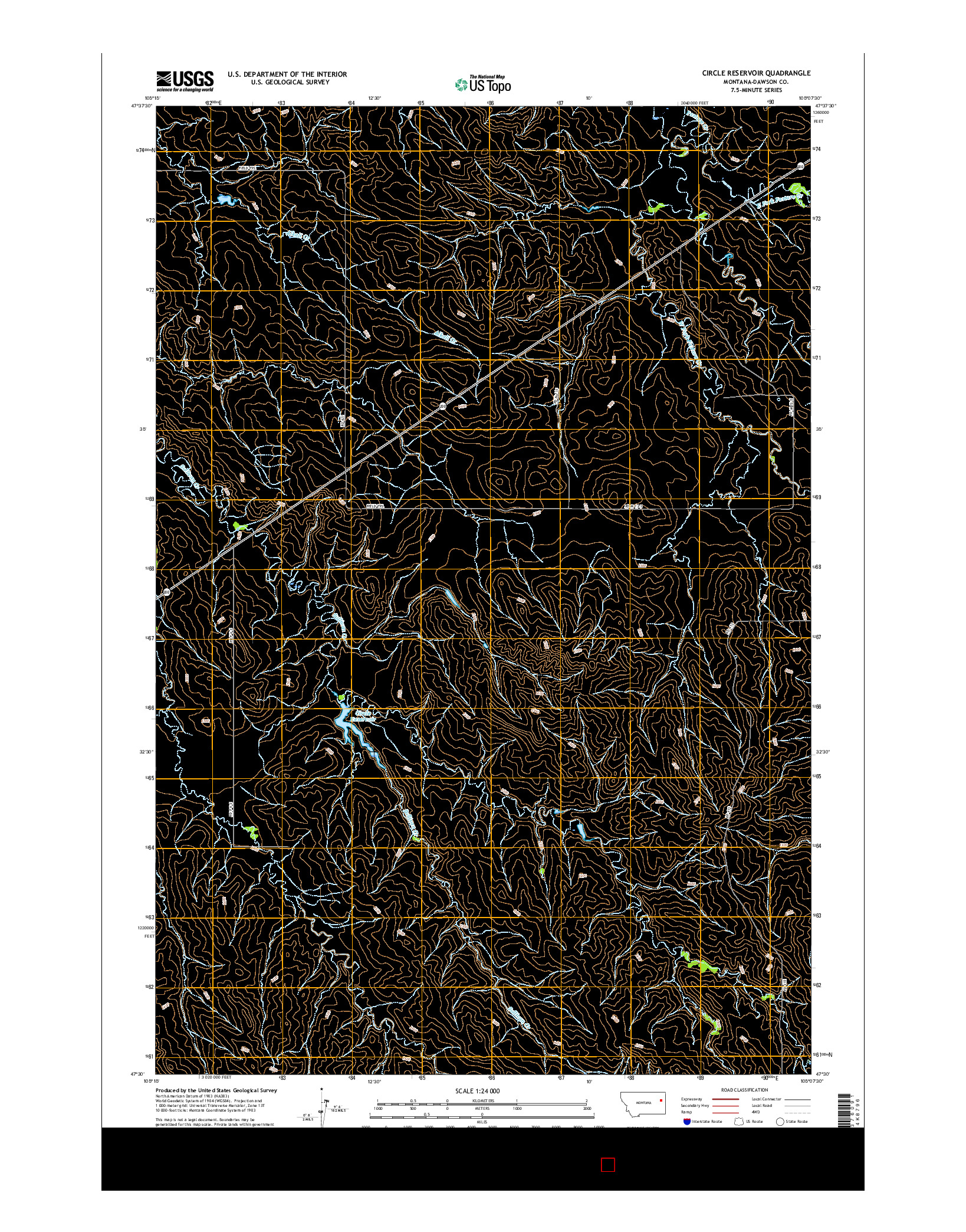 USGS US TOPO 7.5-MINUTE MAP FOR CIRCLE RESERVOIR, MT 2017