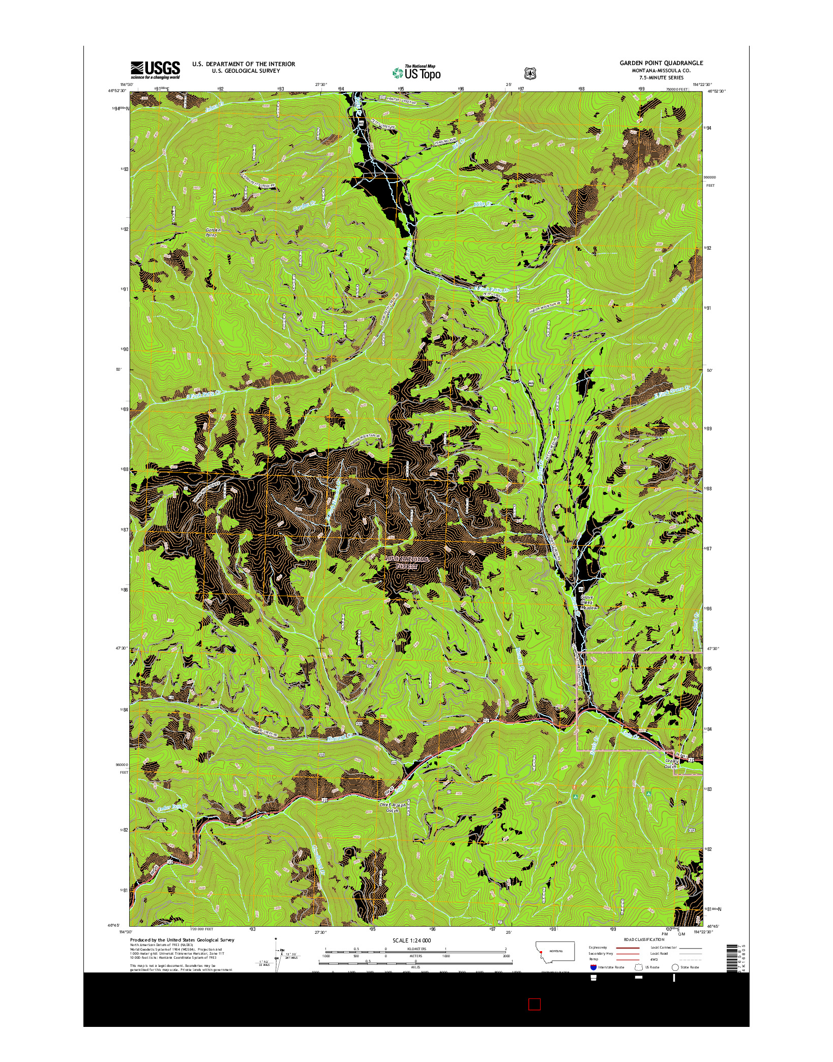 USGS US TOPO 7.5-MINUTE MAP FOR GARDEN POINT, MT 2017