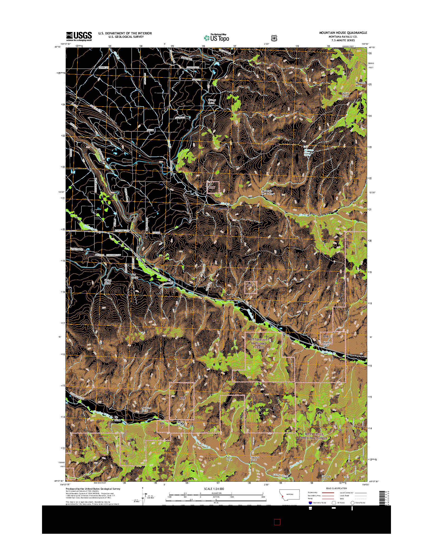 USGS US TOPO 7.5-MINUTE MAP FOR MOUNTAIN HOUSE, MT 2017