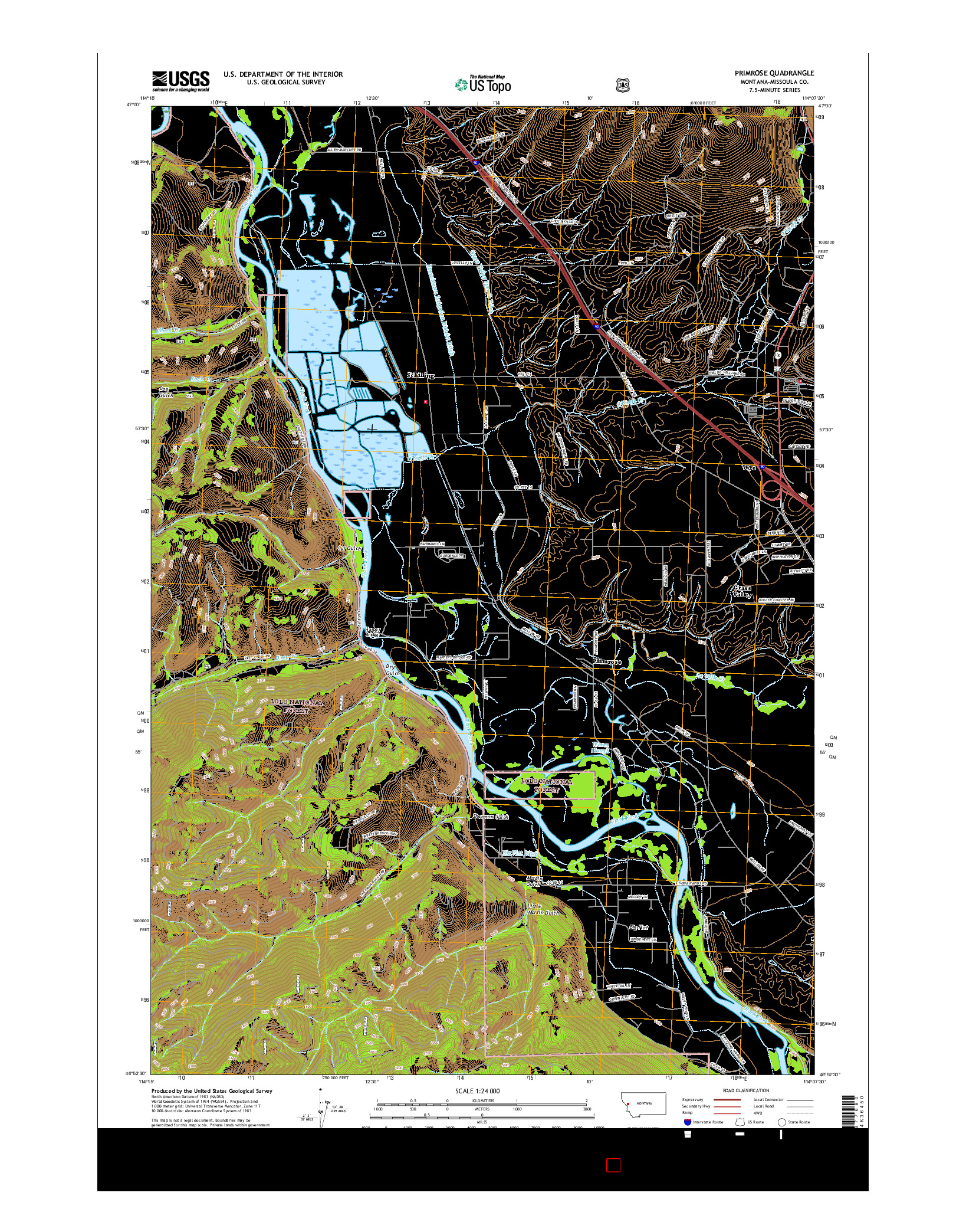USGS US TOPO 7.5-MINUTE MAP FOR PRIMROSE, MT 2017