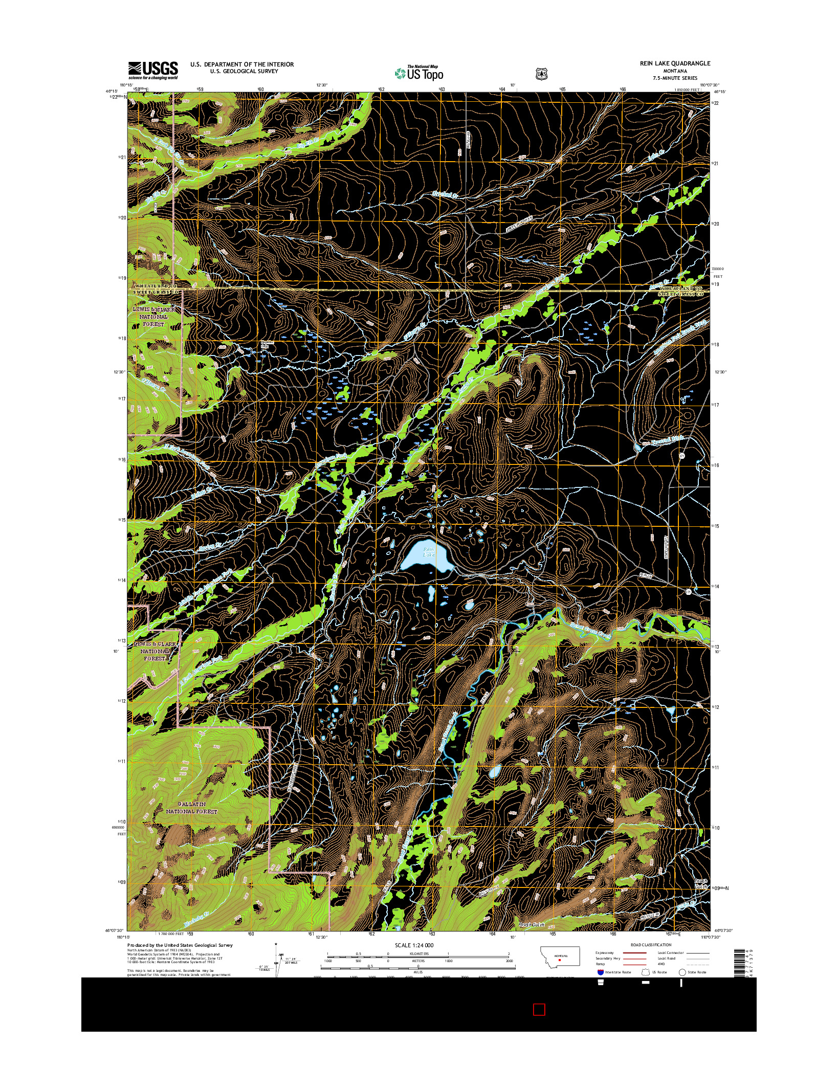 USGS US TOPO 7.5-MINUTE MAP FOR REIN LAKE, MT 2017