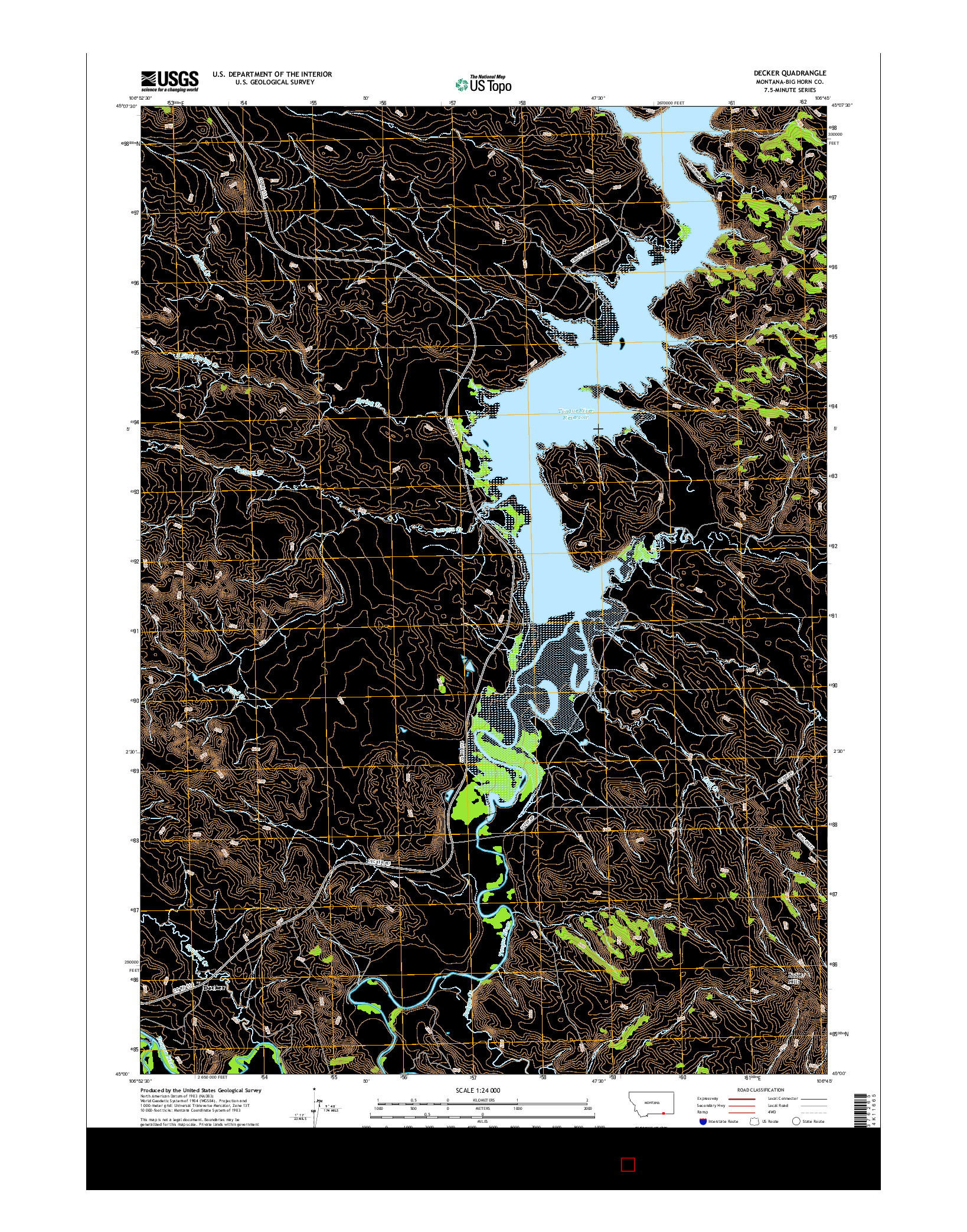 USGS US TOPO 7.5-MINUTE MAP FOR DECKER, MT 2017