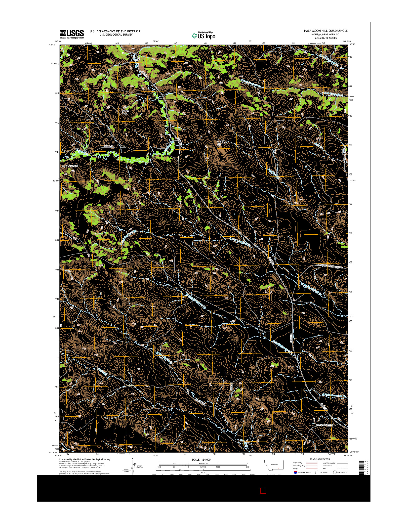 USGS US TOPO 7.5-MINUTE MAP FOR HALF MOON HILL, MT 2017