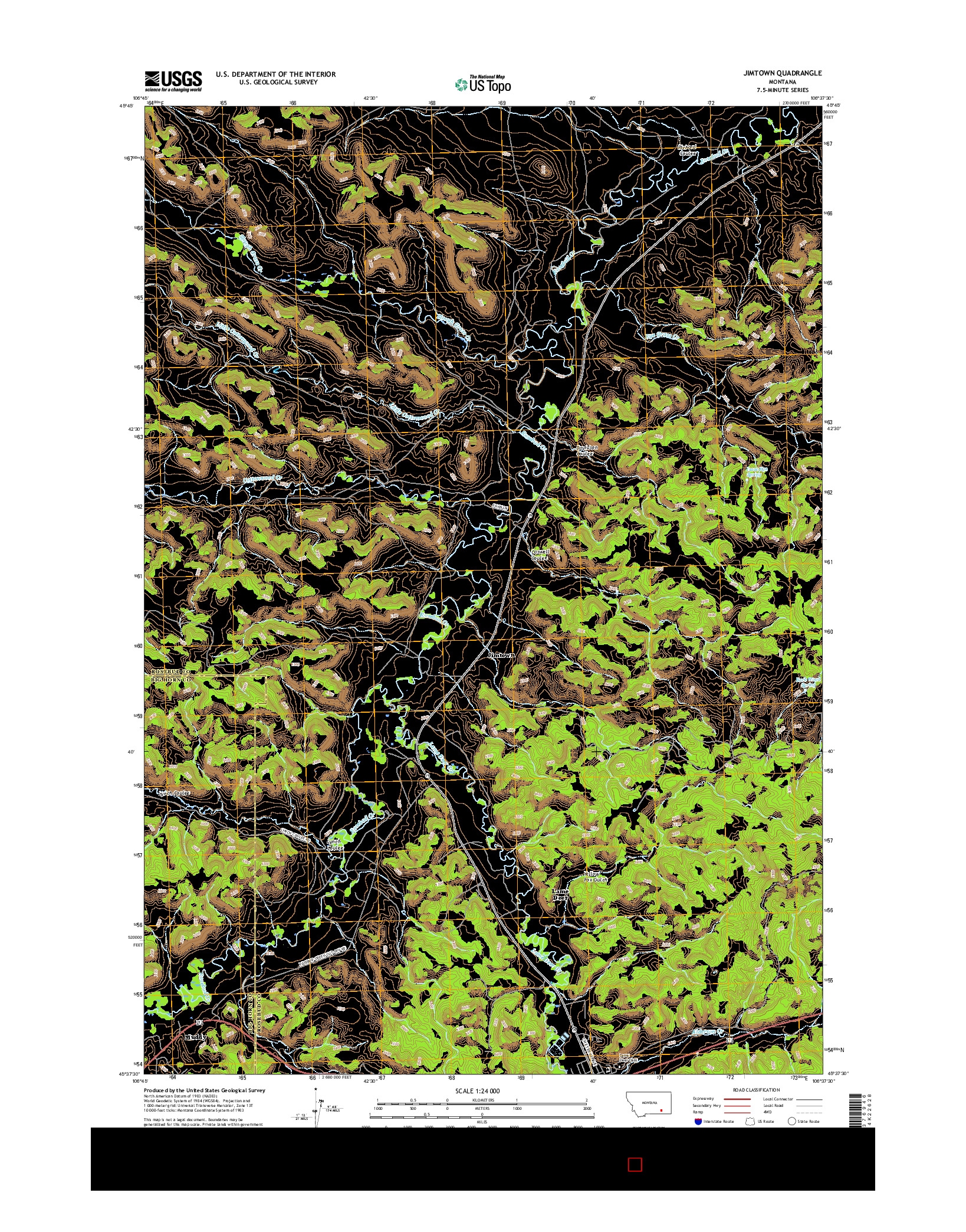 USGS US TOPO 7.5-MINUTE MAP FOR JIMTOWN, MT 2017