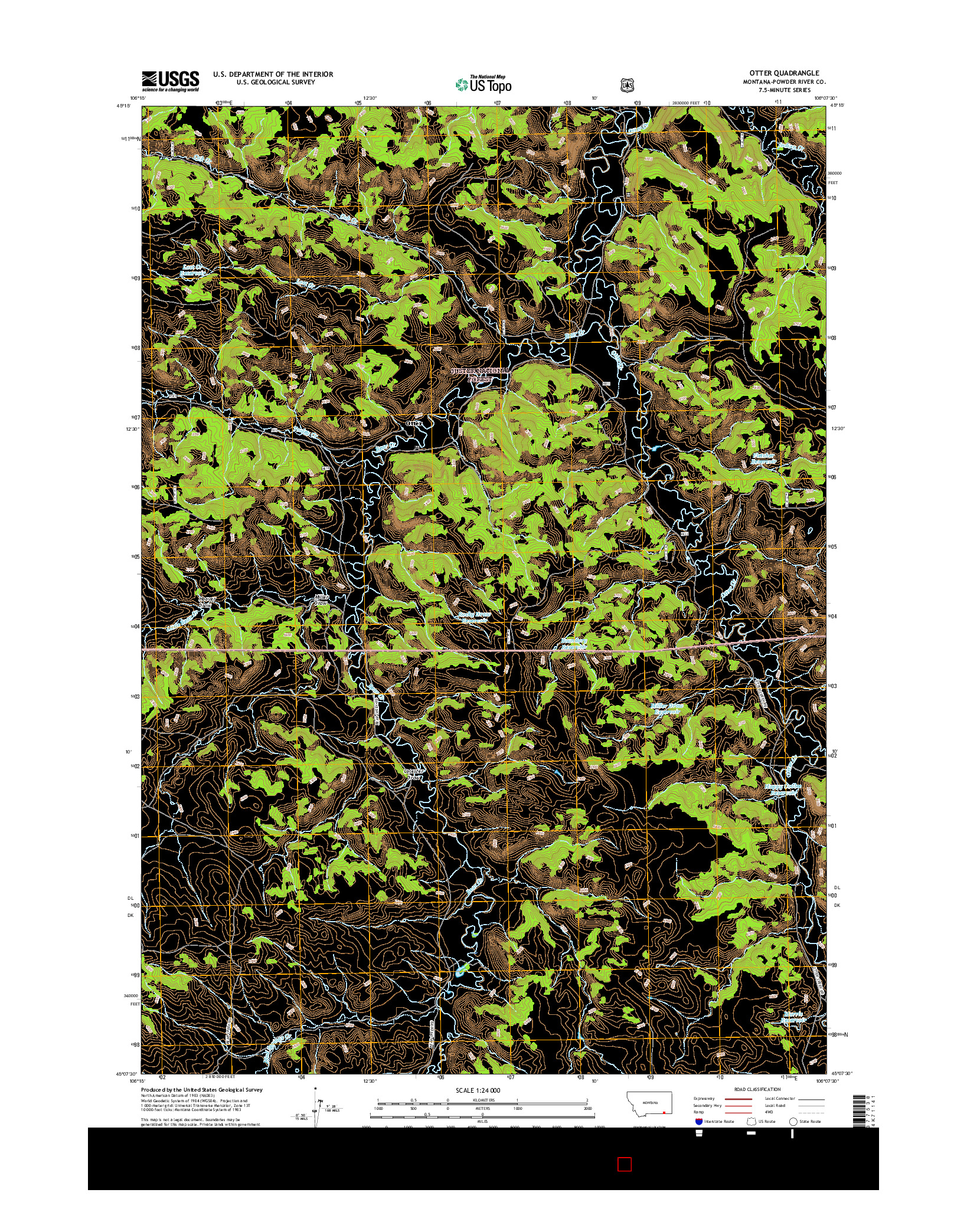 USGS US TOPO 7.5-MINUTE MAP FOR OTTER, MT 2017