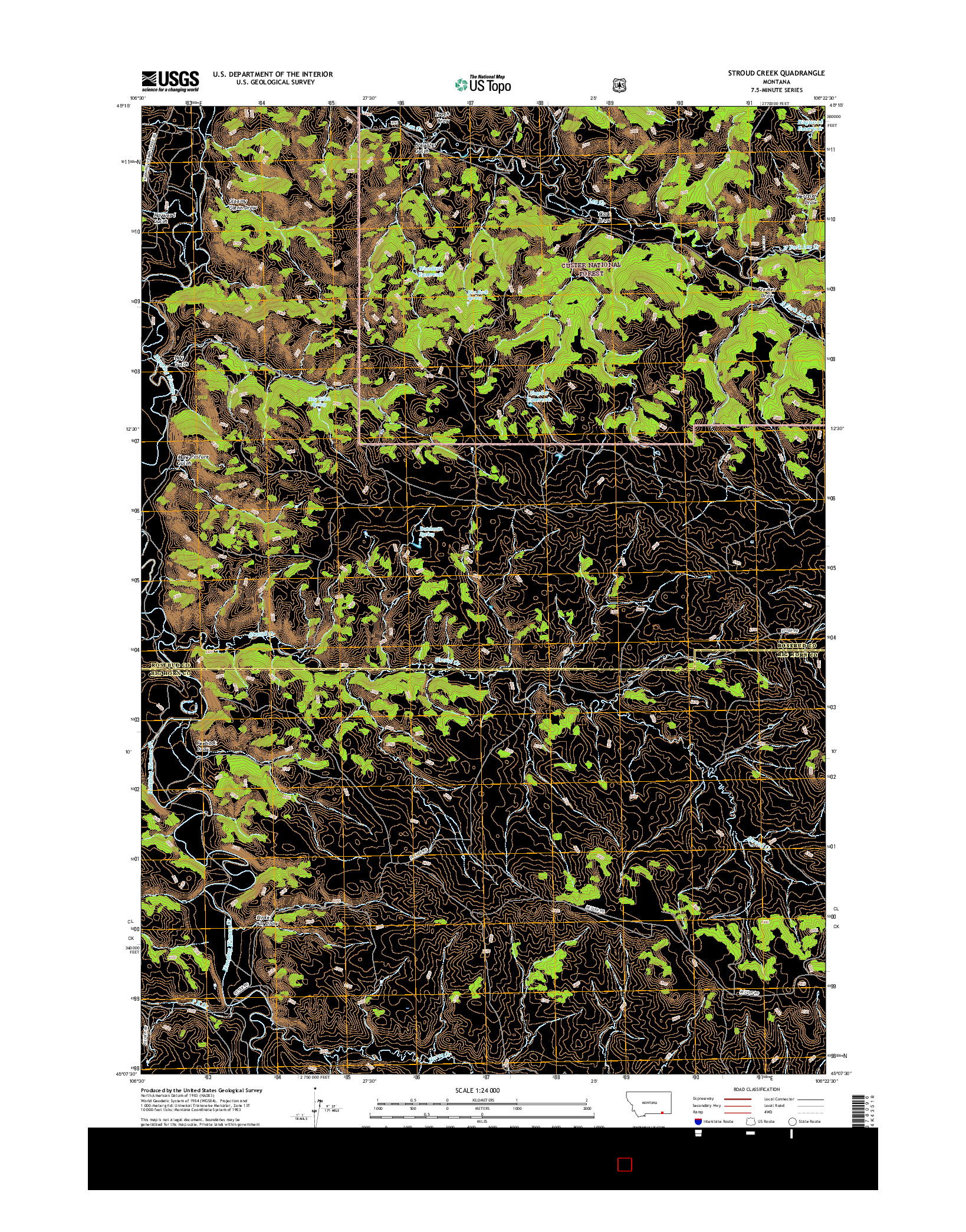 USGS US TOPO 7.5-MINUTE MAP FOR STROUD CREEK, MT 2017