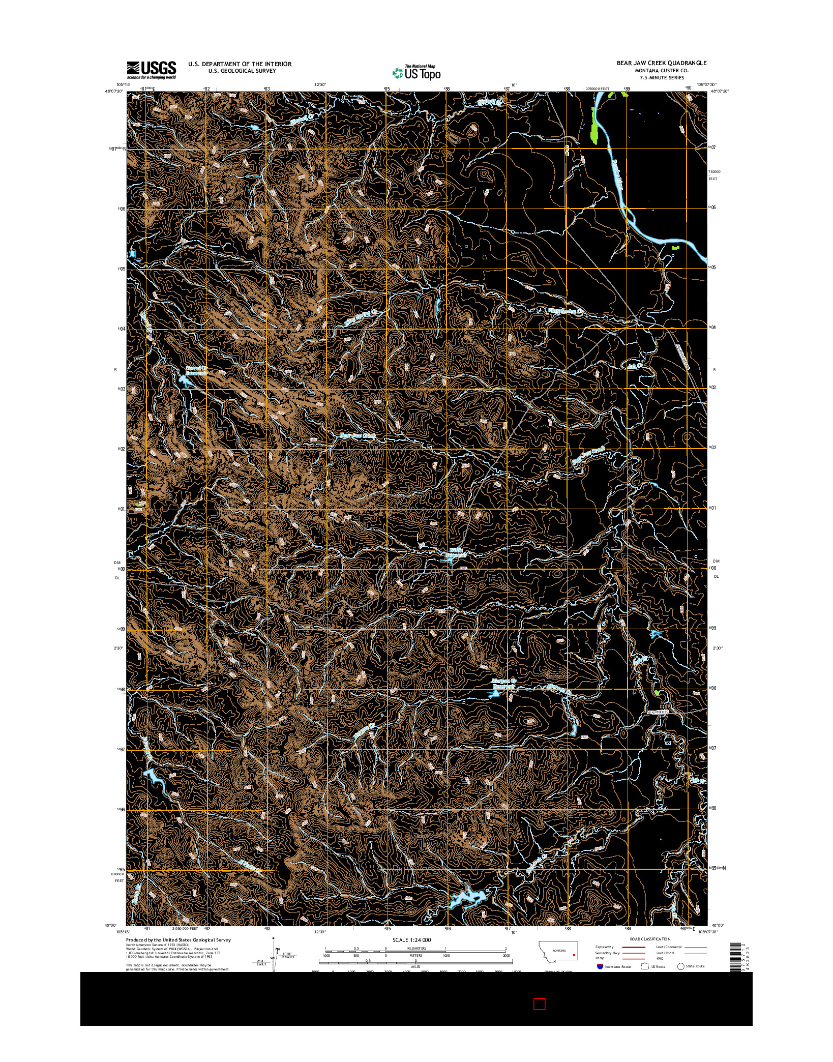 USGS US TOPO 7.5-MINUTE MAP FOR BEAR JAW CREEK, MT 2017