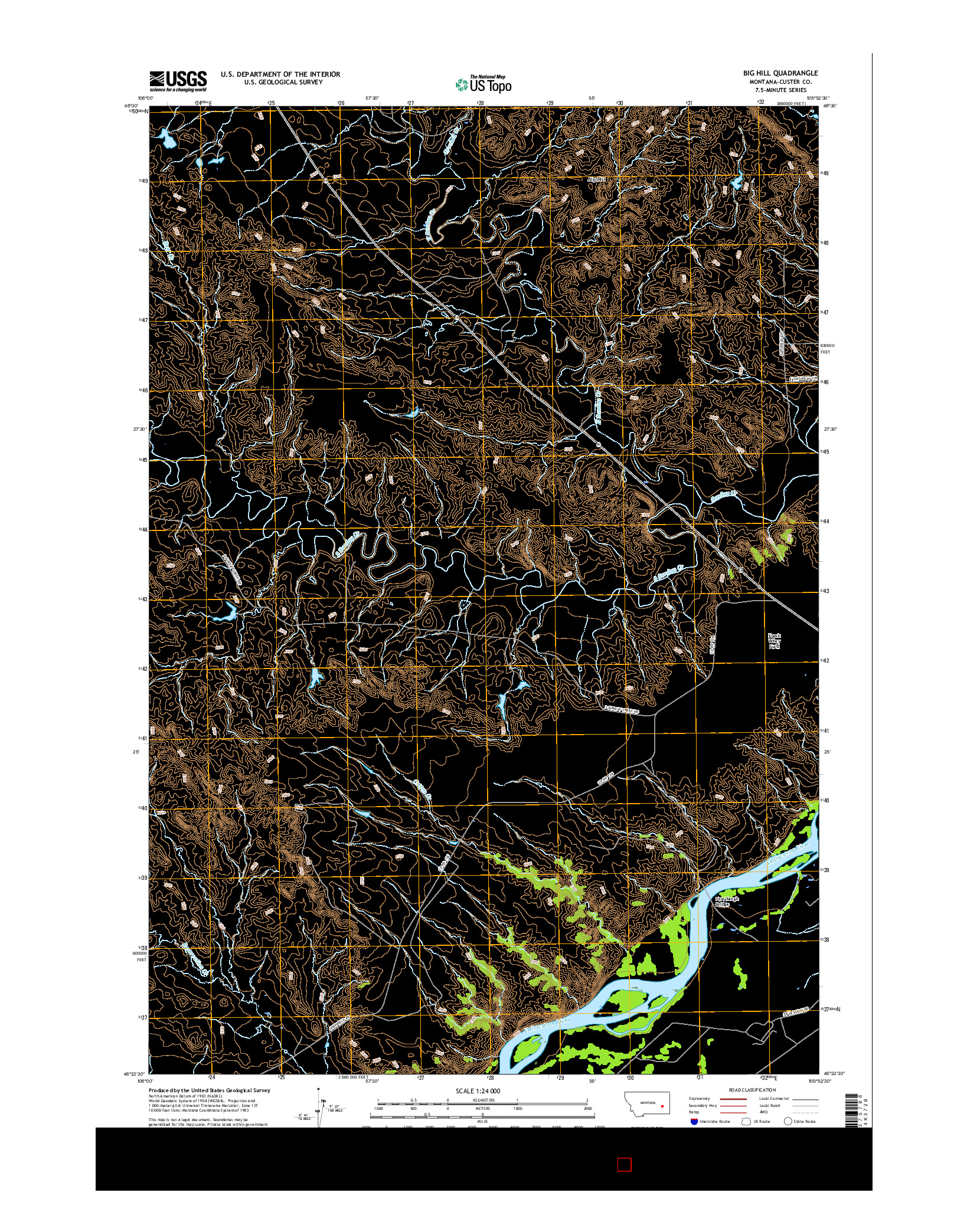 USGS US TOPO 7.5-MINUTE MAP FOR BIG HILL, MT 2017