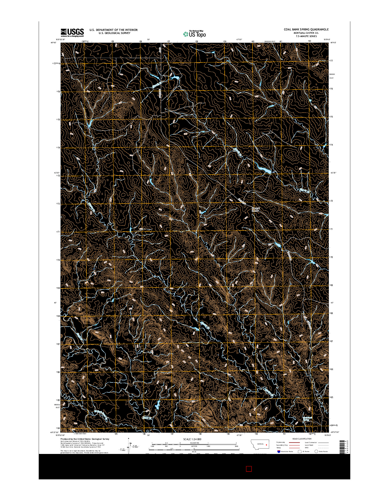 USGS US TOPO 7.5-MINUTE MAP FOR COAL BANK SPRING, MT 2017