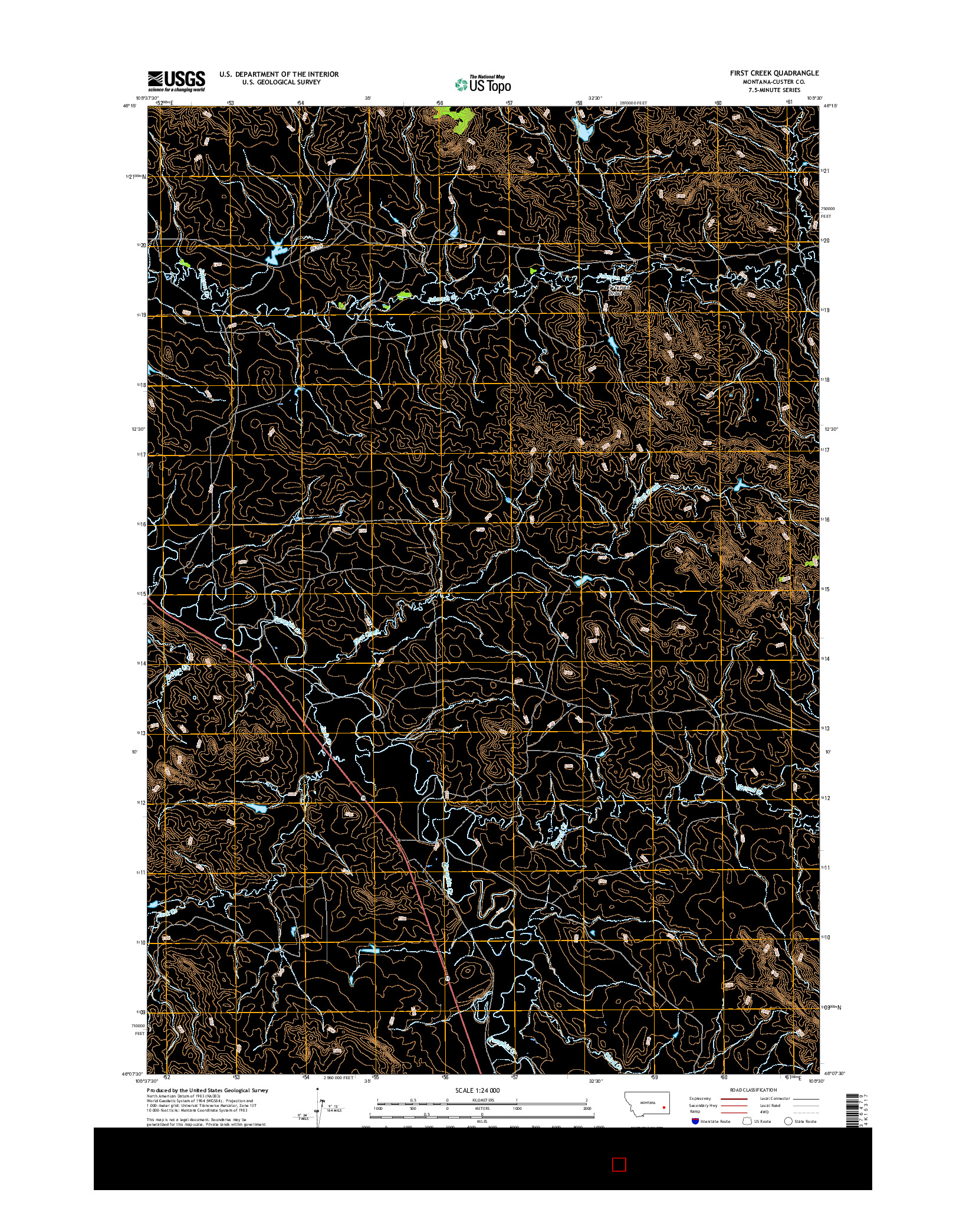 USGS US TOPO 7.5-MINUTE MAP FOR FIRST CREEK, MT 2017