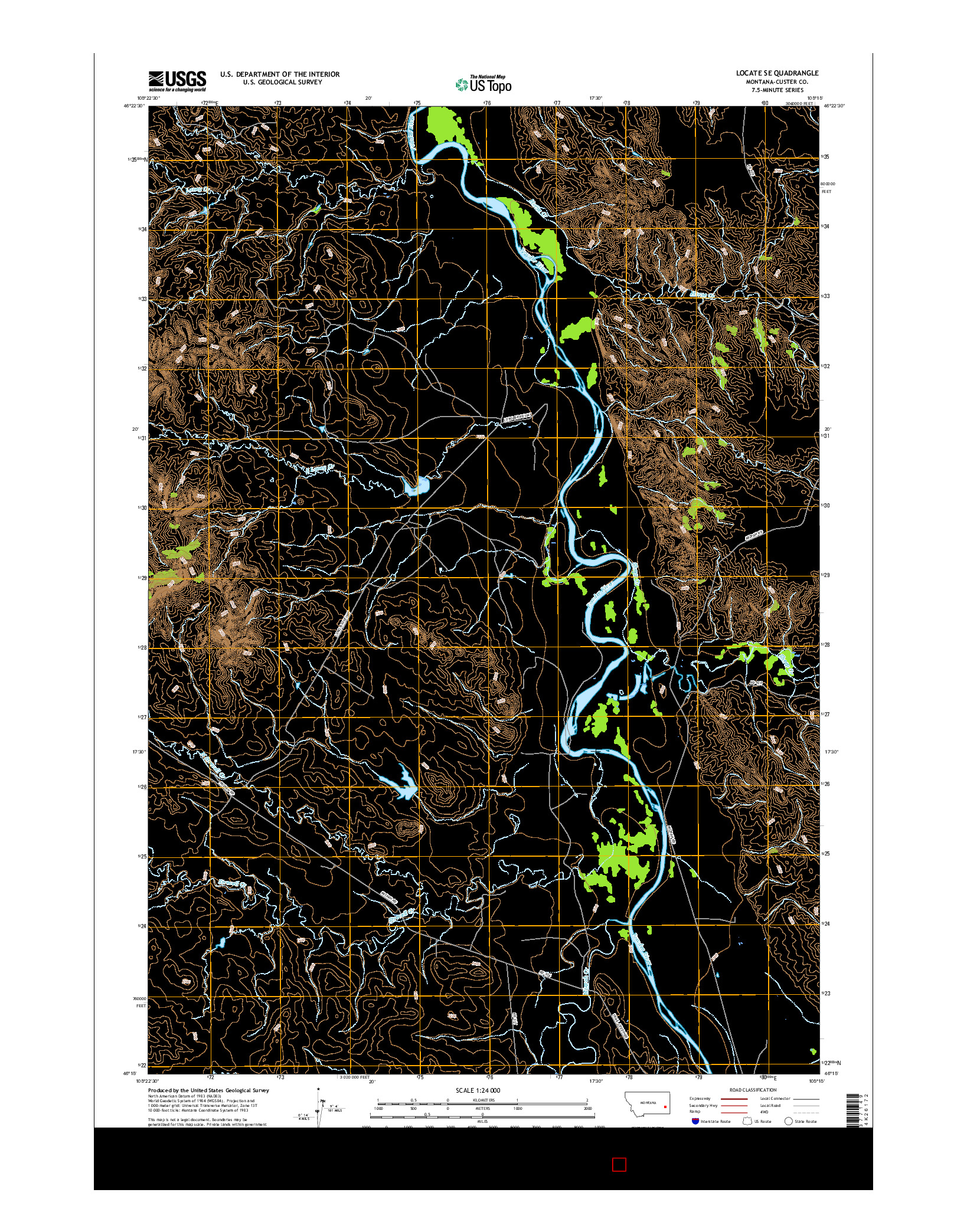 USGS US TOPO 7.5-MINUTE MAP FOR LOCATE SE, MT 2017