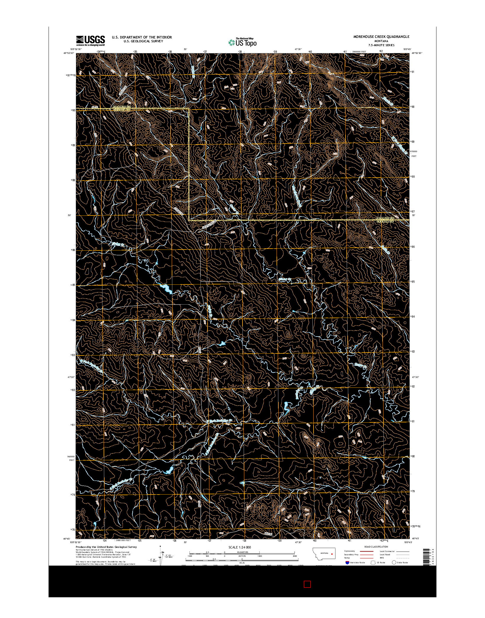 USGS US TOPO 7.5-MINUTE MAP FOR MOREHOUSE CREEK, MT 2017