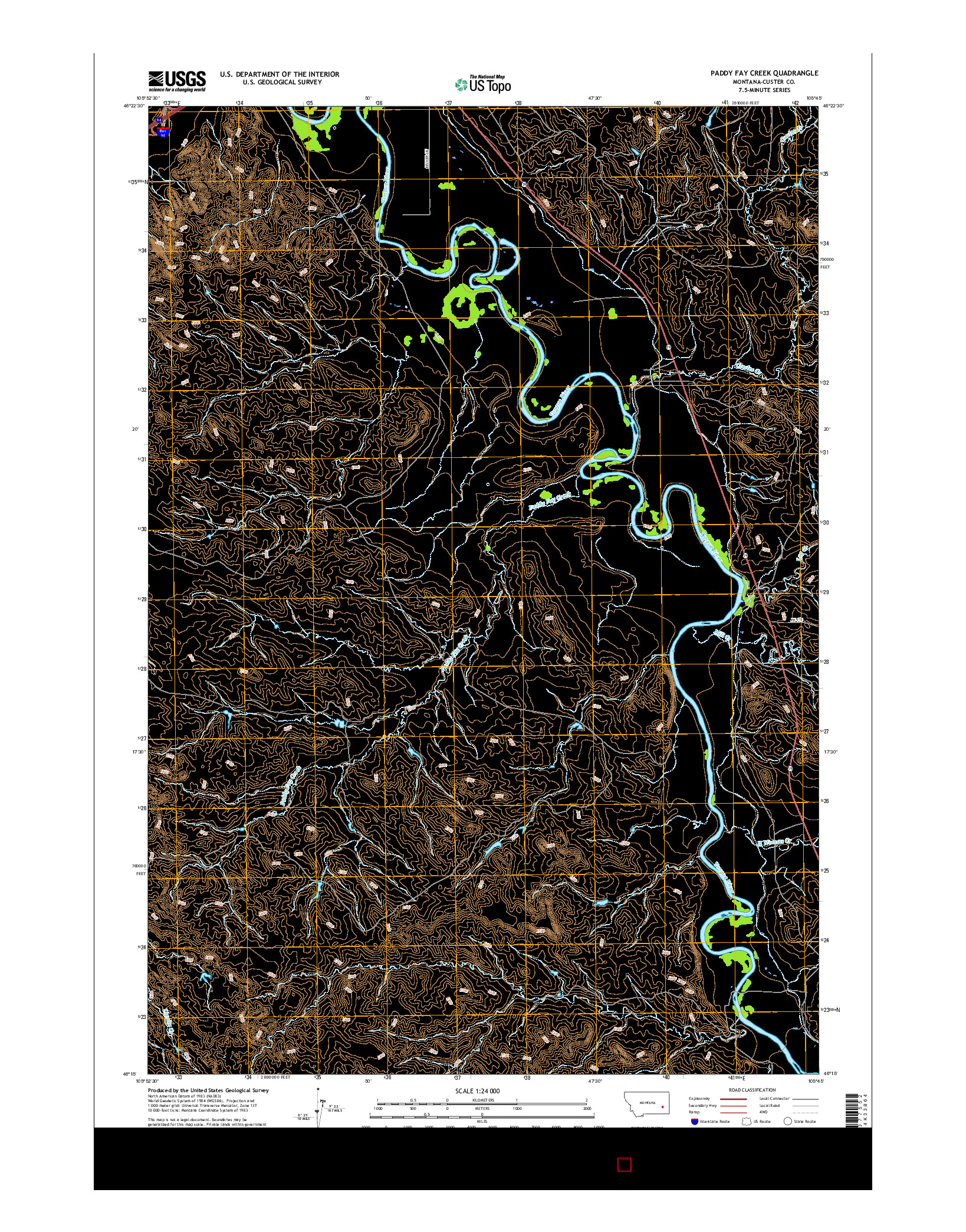USGS US TOPO 7.5-MINUTE MAP FOR PADDY FAY CREEK, MT 2017